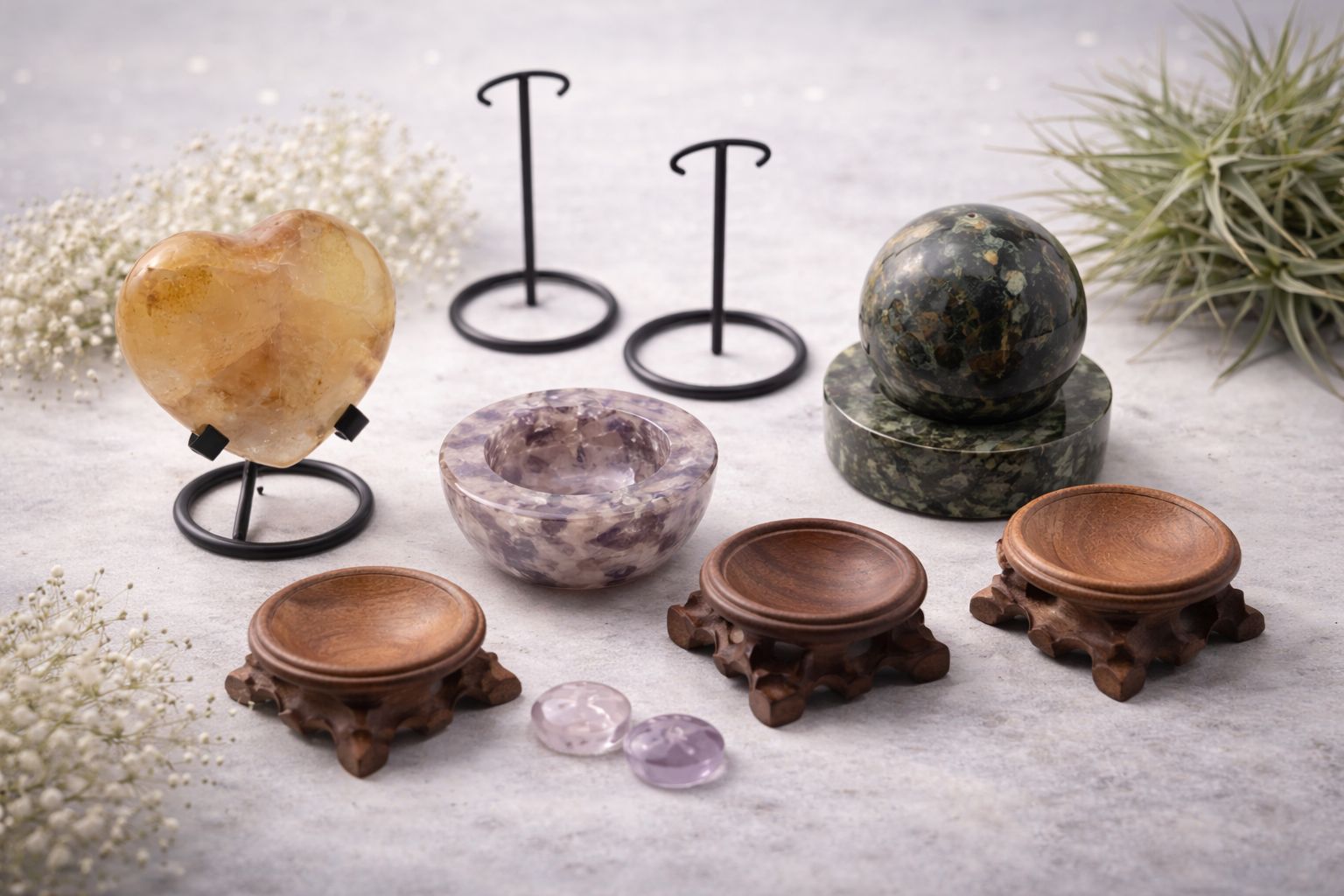 soportes y bases para minerales, esferas, corazones, minerales de colección, puntas y torres. bases de led usb. 