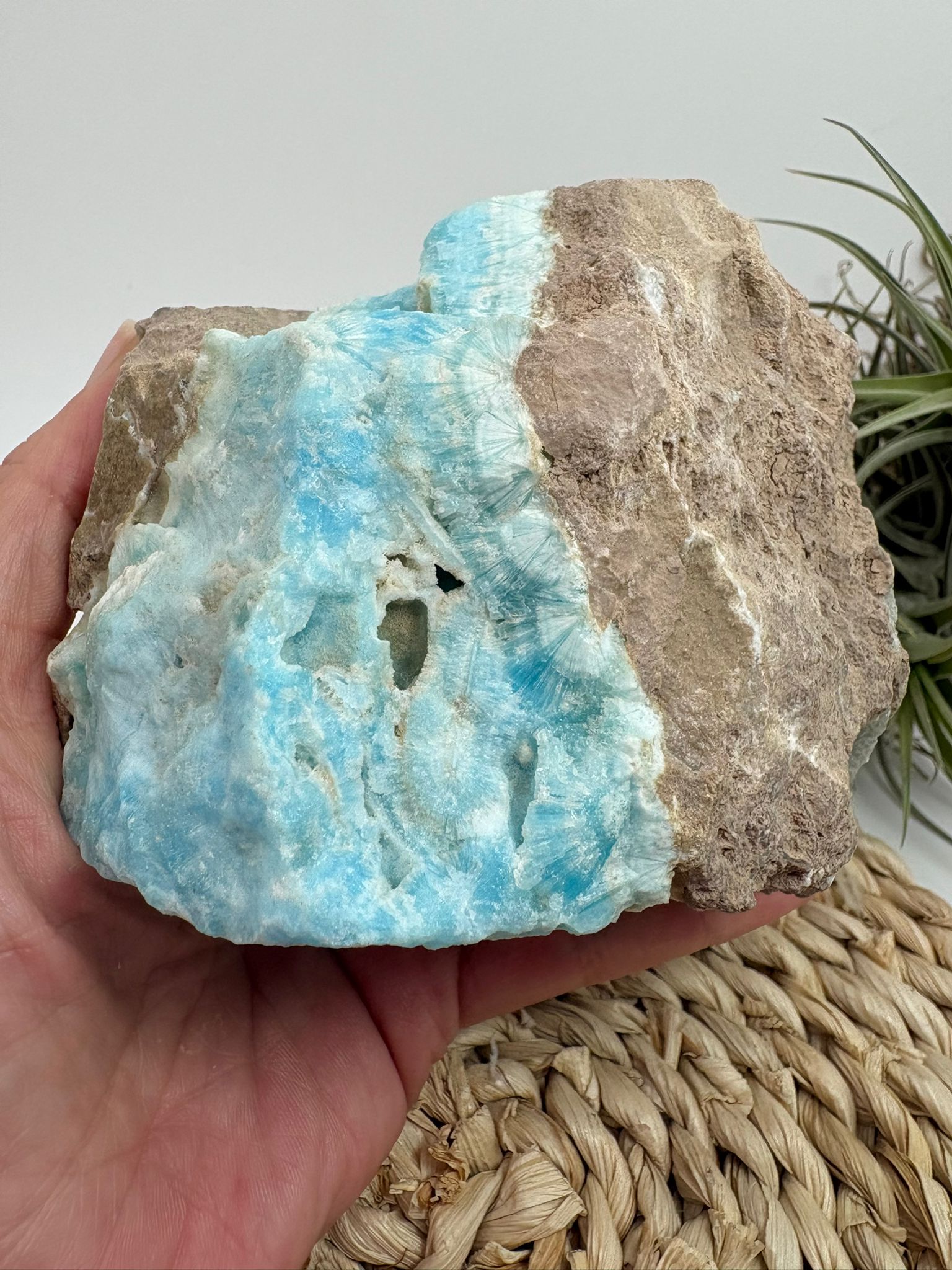 Aragonito azul de Pakistan, mineral de colección