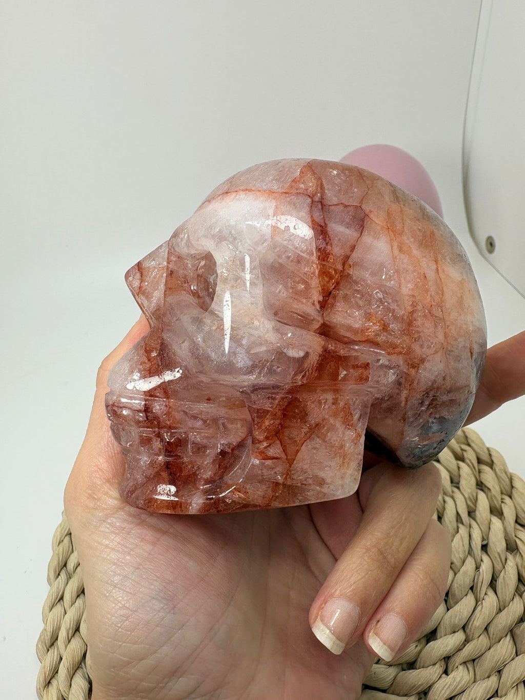 Calavera de cuarzo fuego