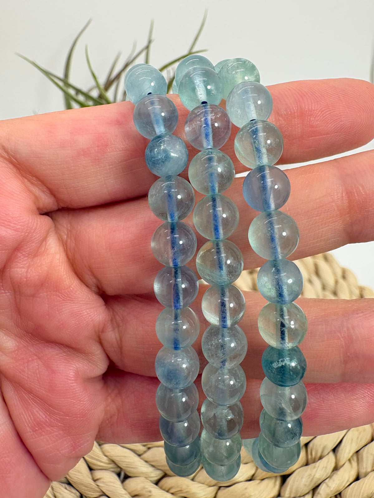 Pulsera fluorita azul 6mm