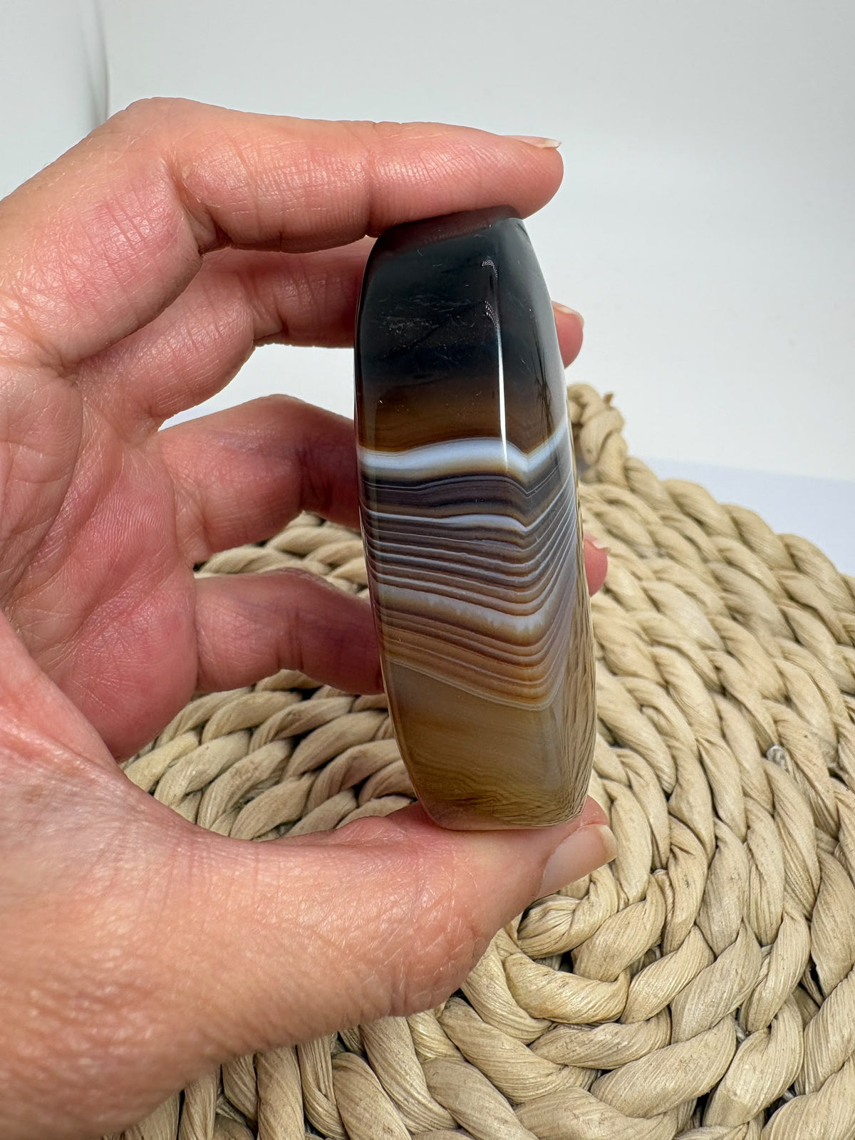 Ágata de botswuana pulida con bandas naturales - foto 3