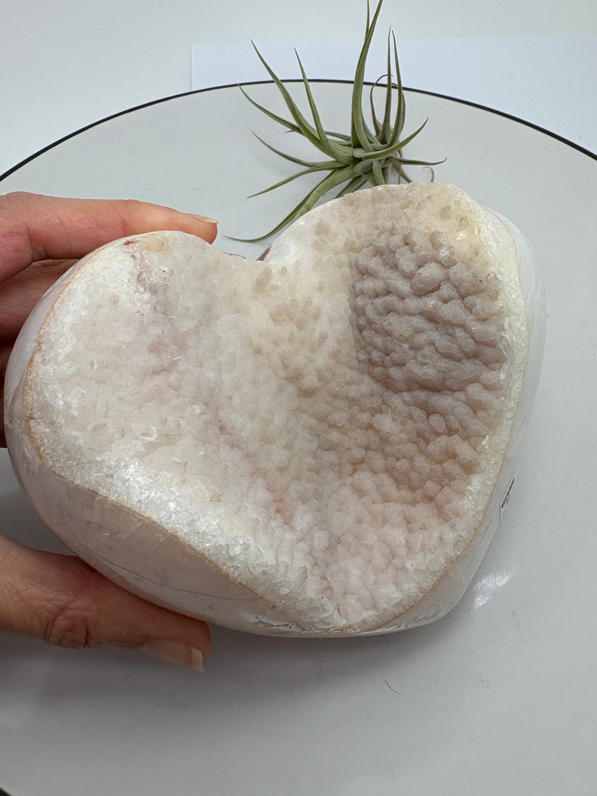 Corazón grande de agata con drusa de calcita. - foto 9