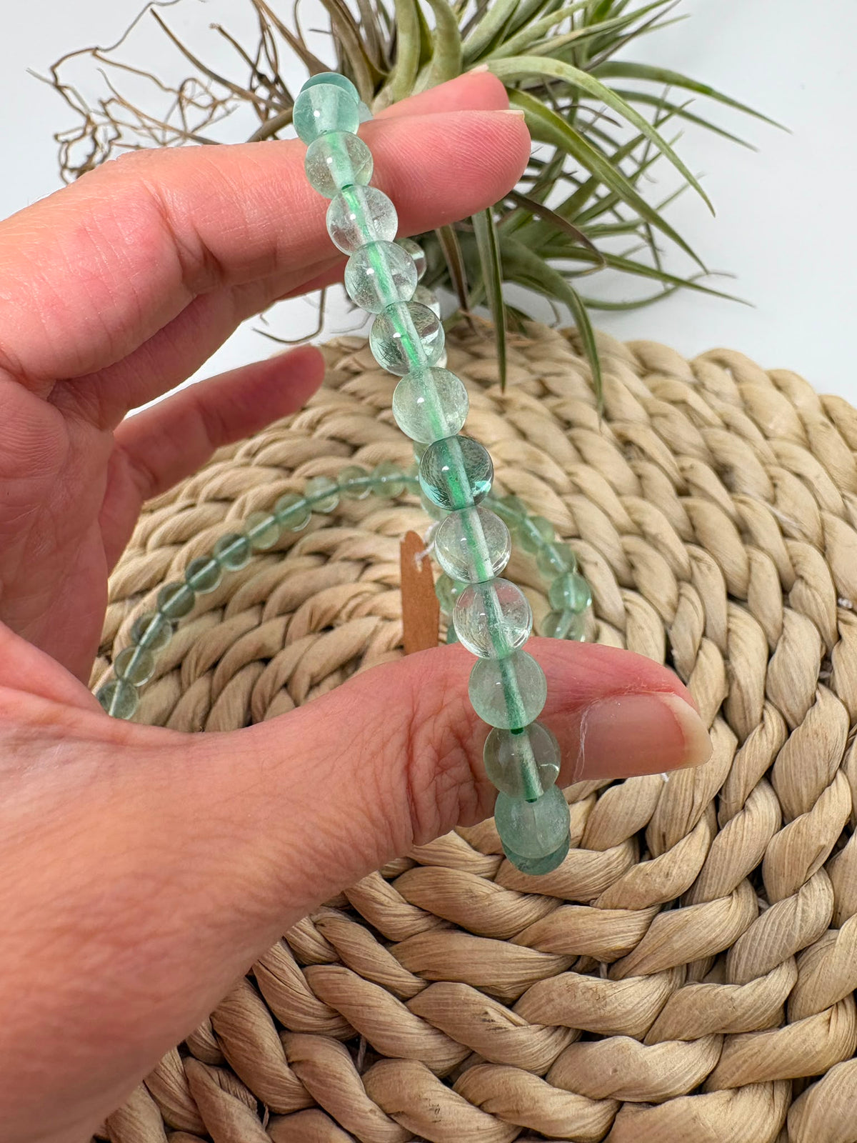 Pulsera de fluorita verde natural