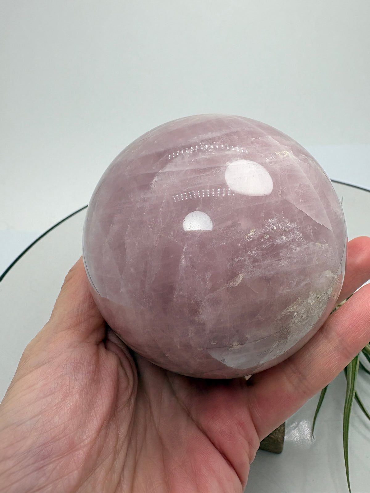 Esfera de cuarzo rosa de 7,7 - foto 4