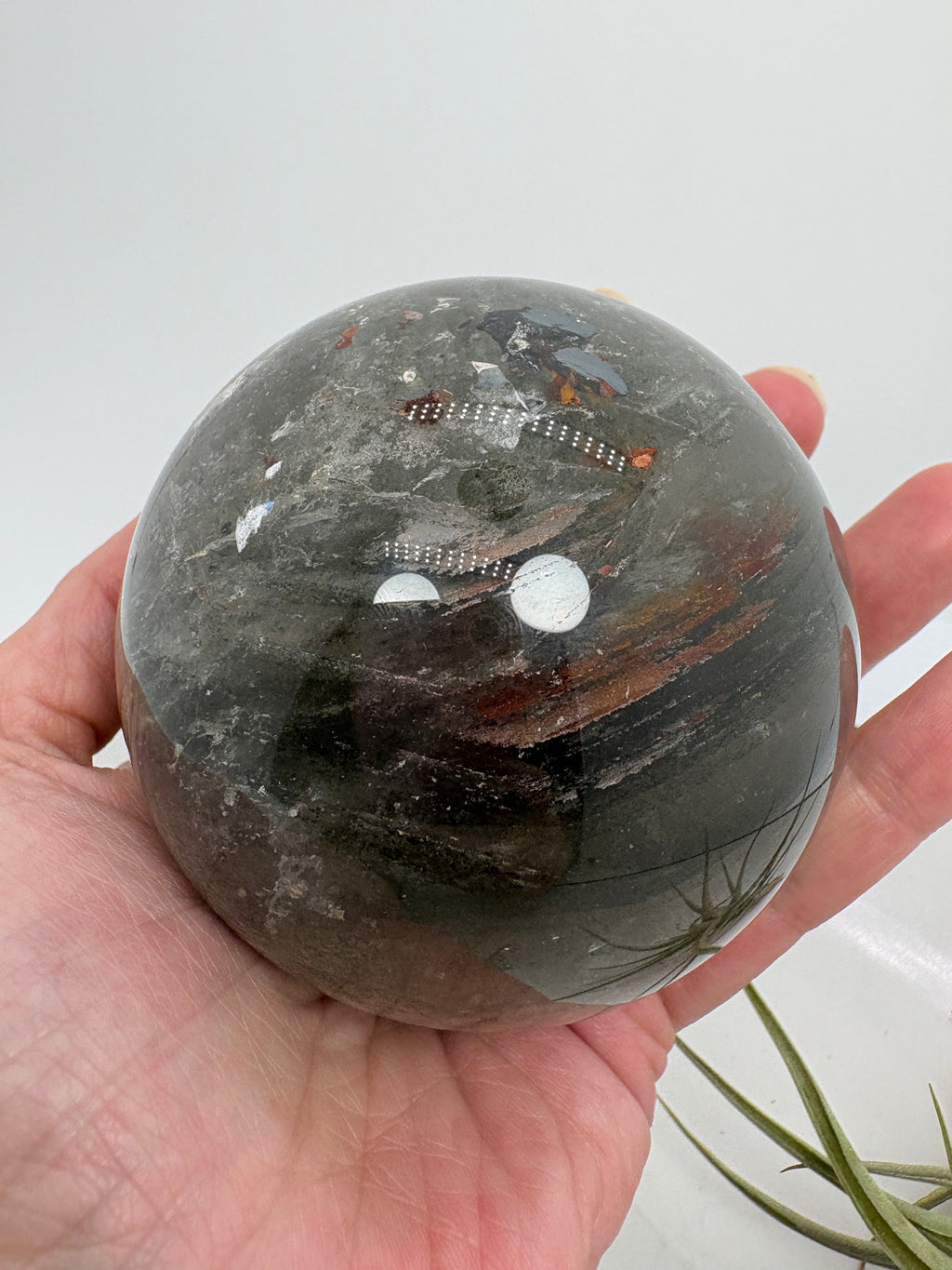 Esfera grande de cuarzo chamánico con arcoíris - foto 7