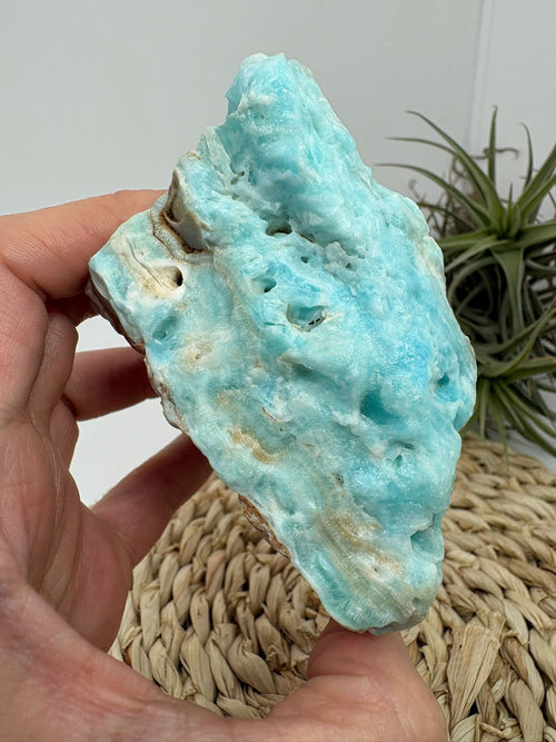 Aragonito azul de Pakistan, mineral de colección