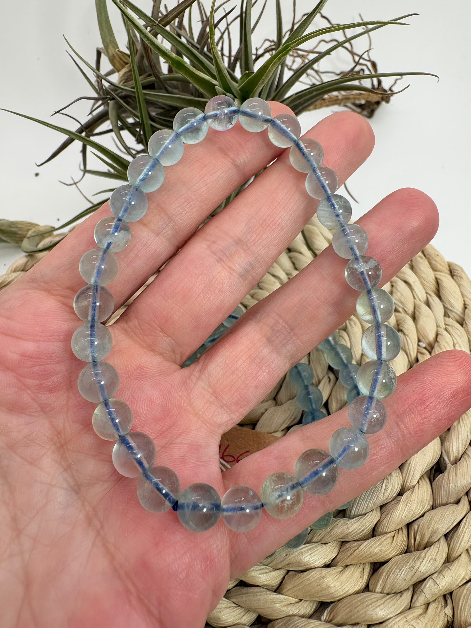 Pulsera fluorita azul 6mm
