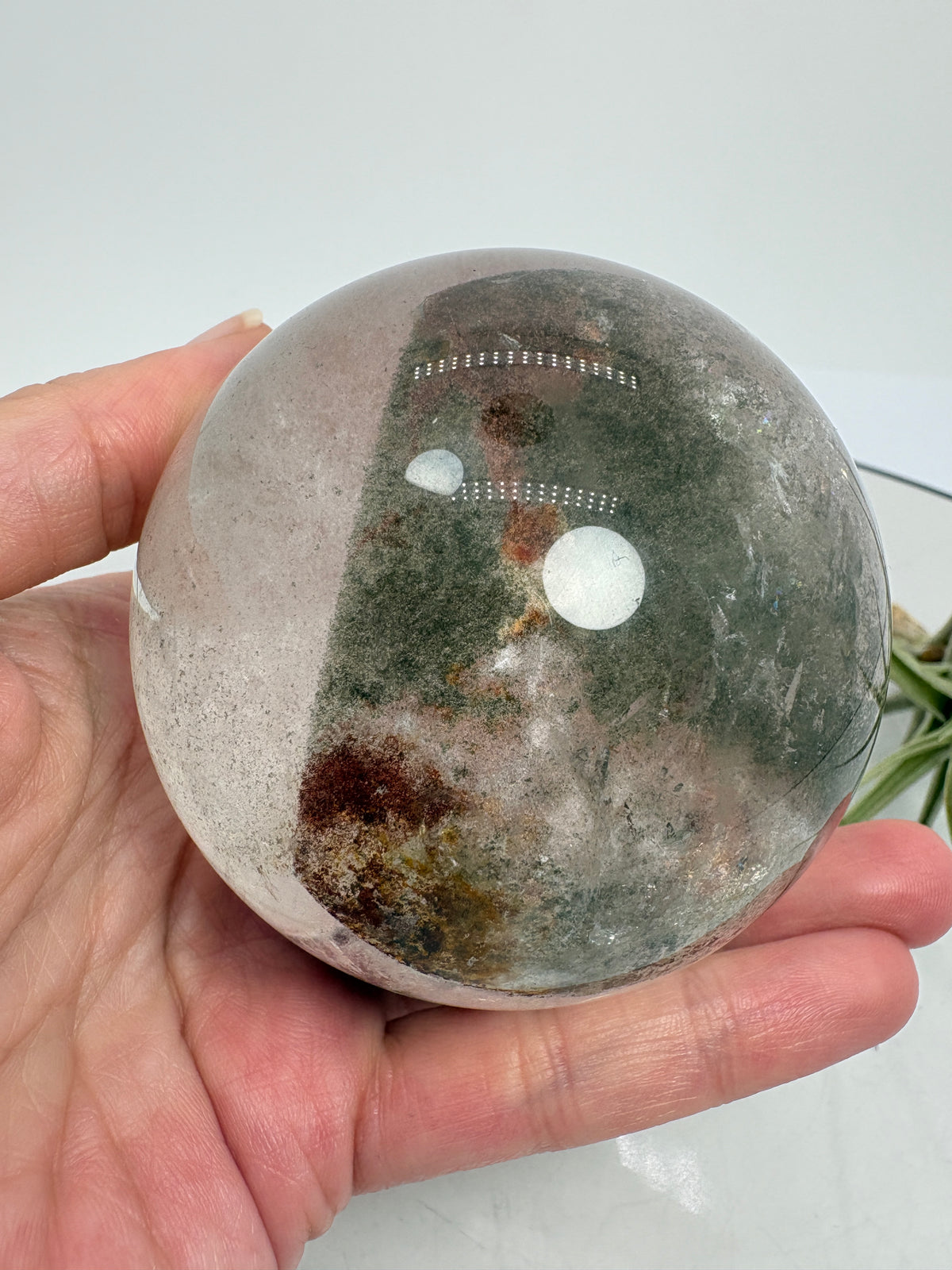 Esfera grande de cuarzo chamánico con arcoíris - foto 7
