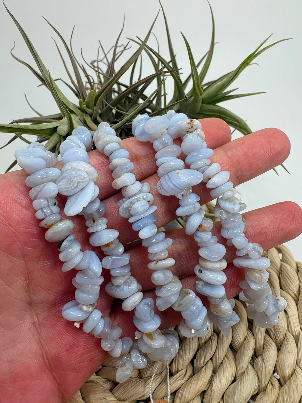 pulsera de ágata de encaje azul
