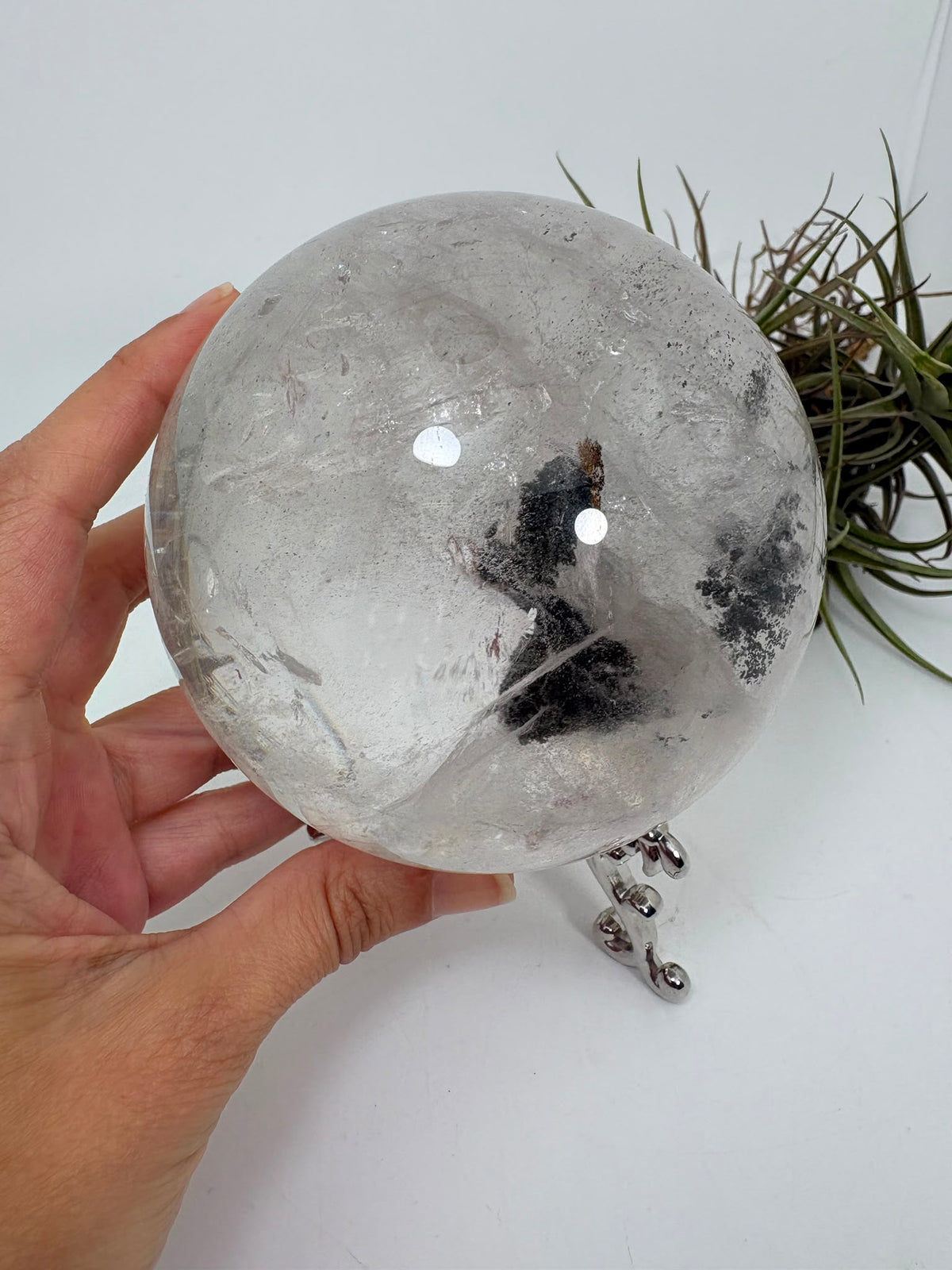 Esfera grande de cuarzo chamánico con arcoíris