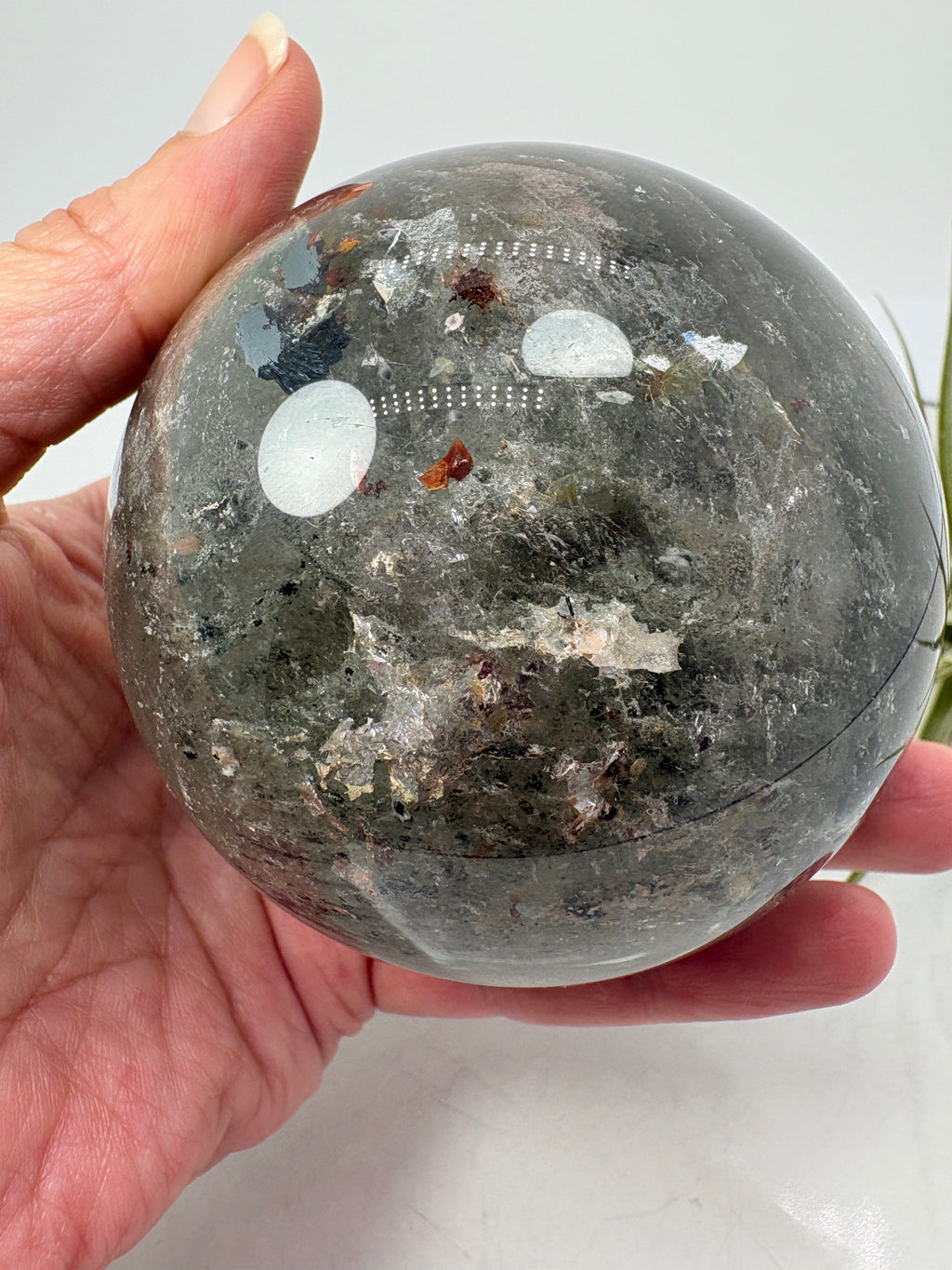 Esfera grande de cuarzo chamánico con arcoíris - foto 3