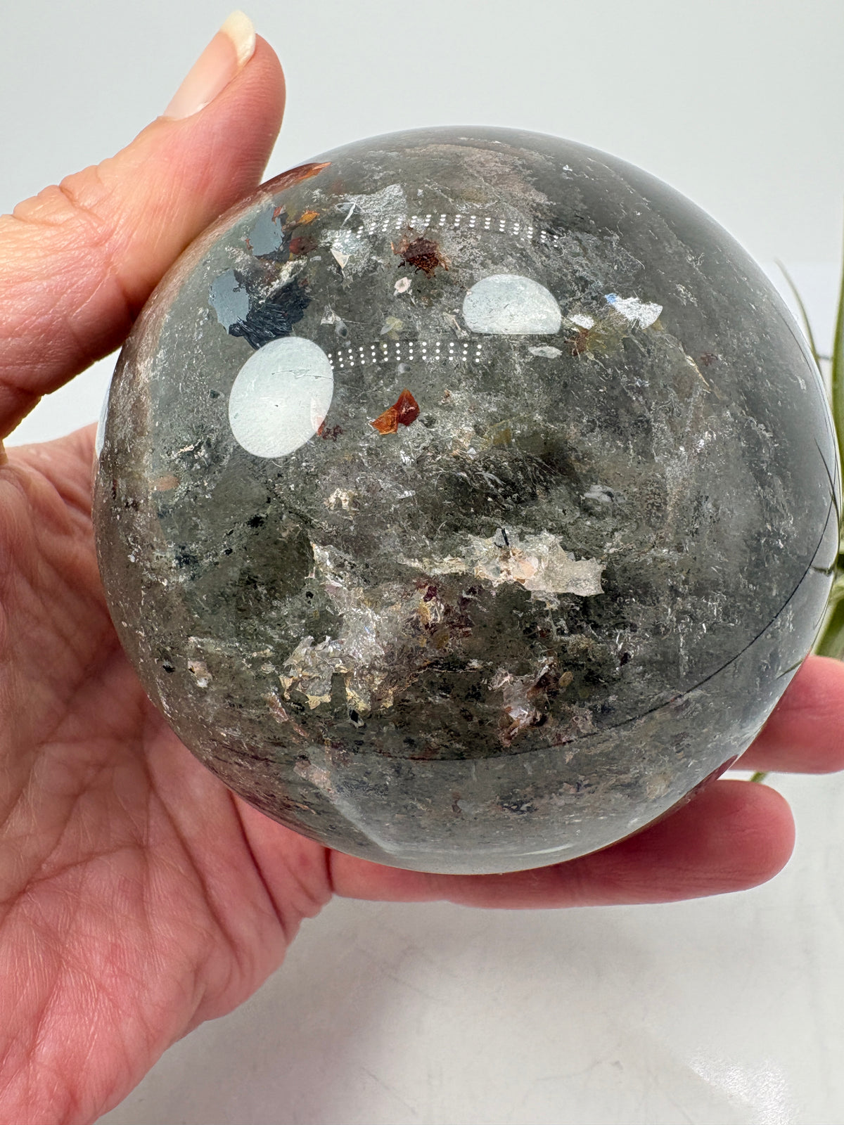 Esfera grande de cuarzo chamánico con arcoíris - foto 3