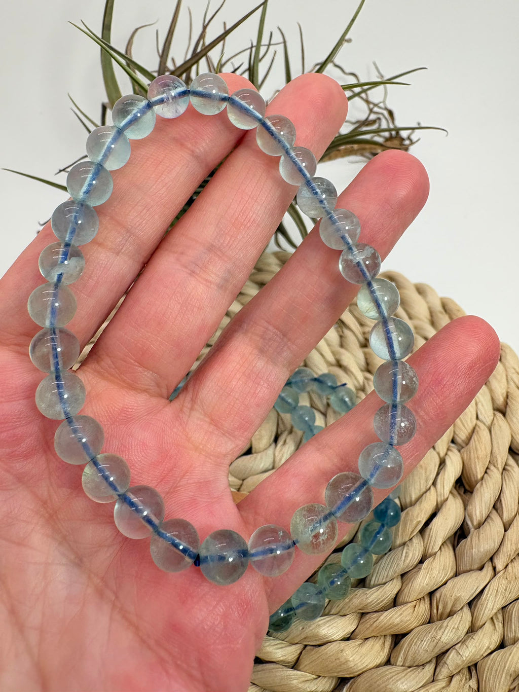 Pulsera fluorita azul 6mm