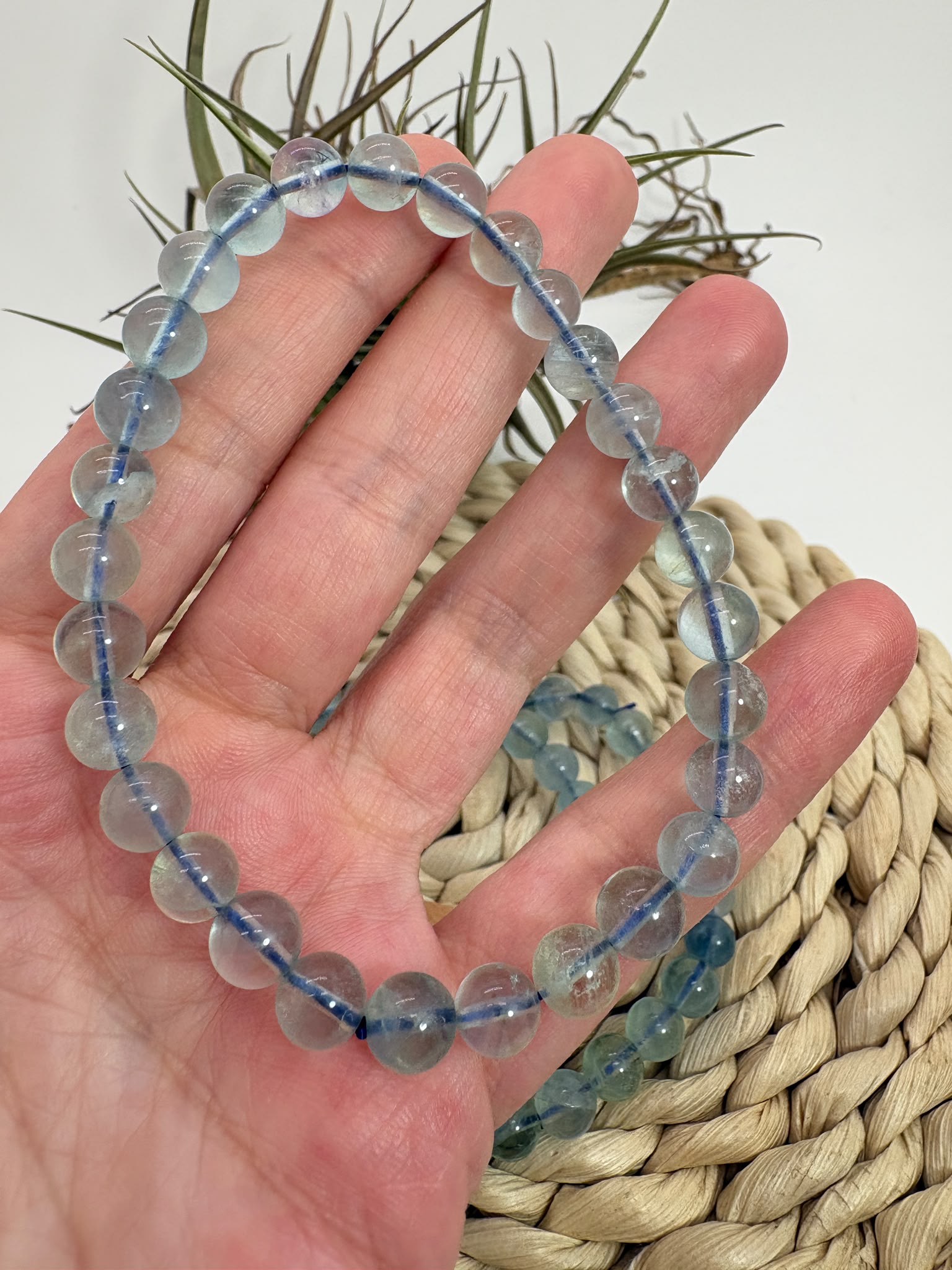 Pulsera fluorita azul 6mm