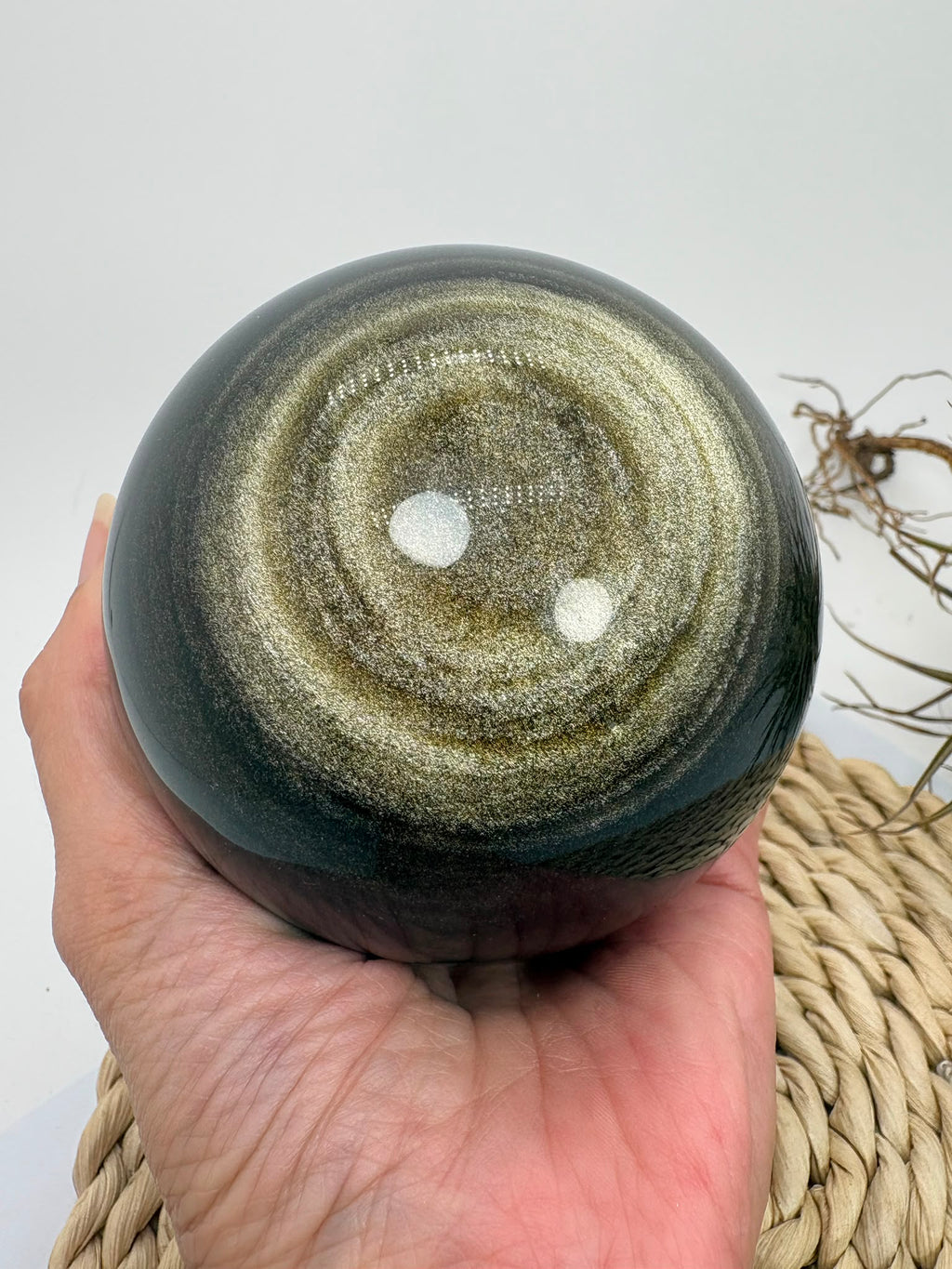 Esfera de obsidiana grande de México
