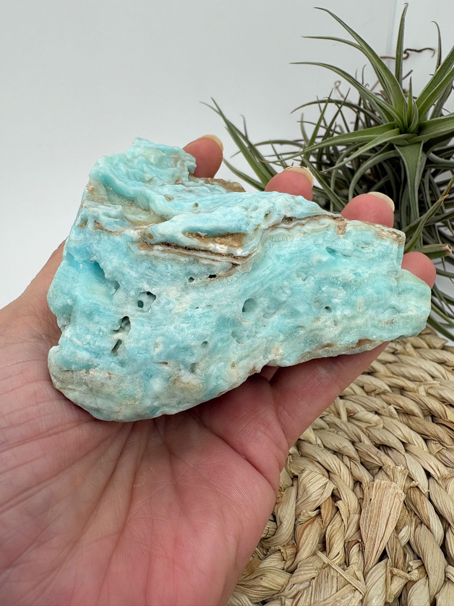 Aragonito azul de Pakistan, mineral de colección