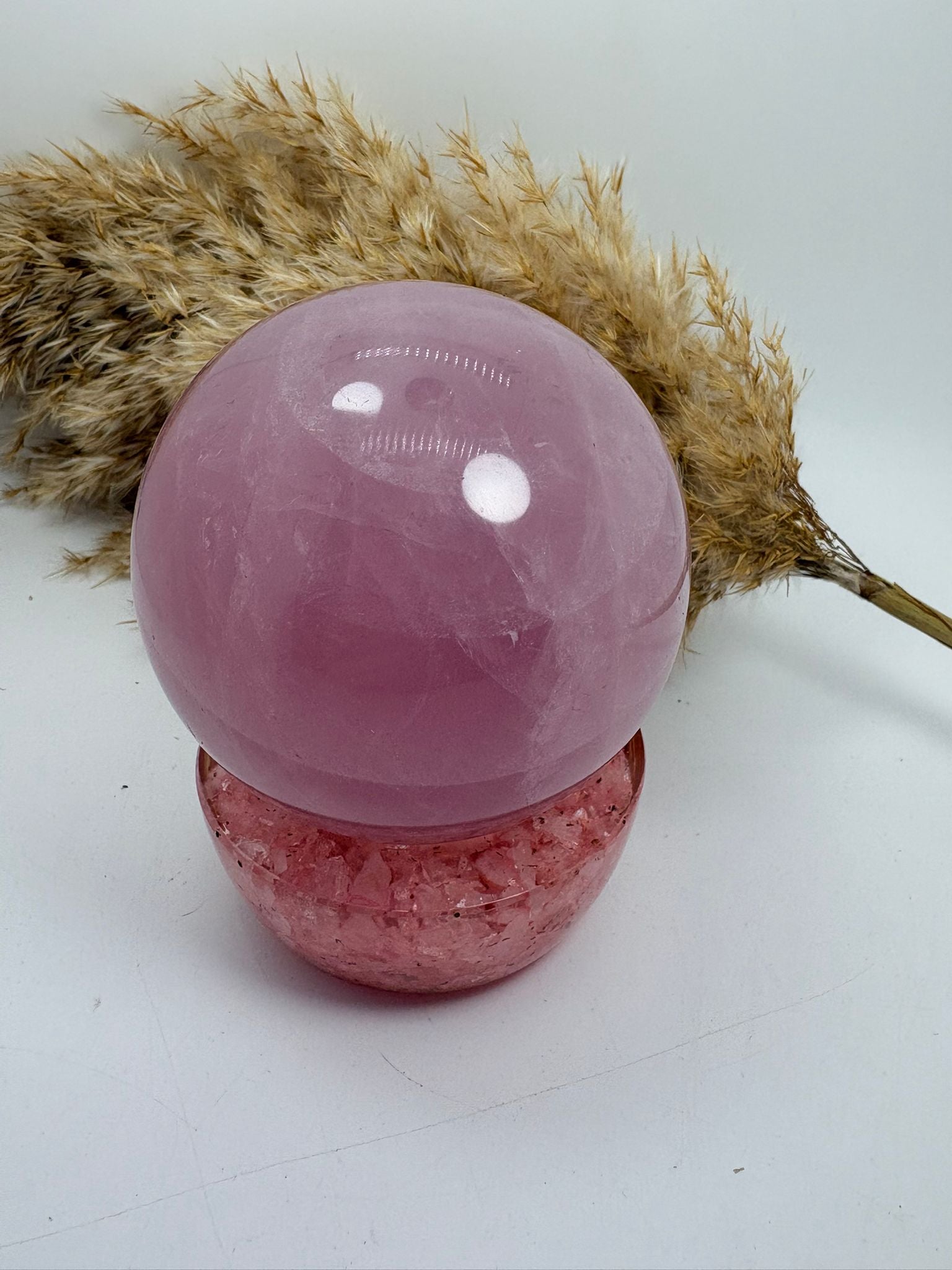 Esfera de cuarzo rosa gran calidad