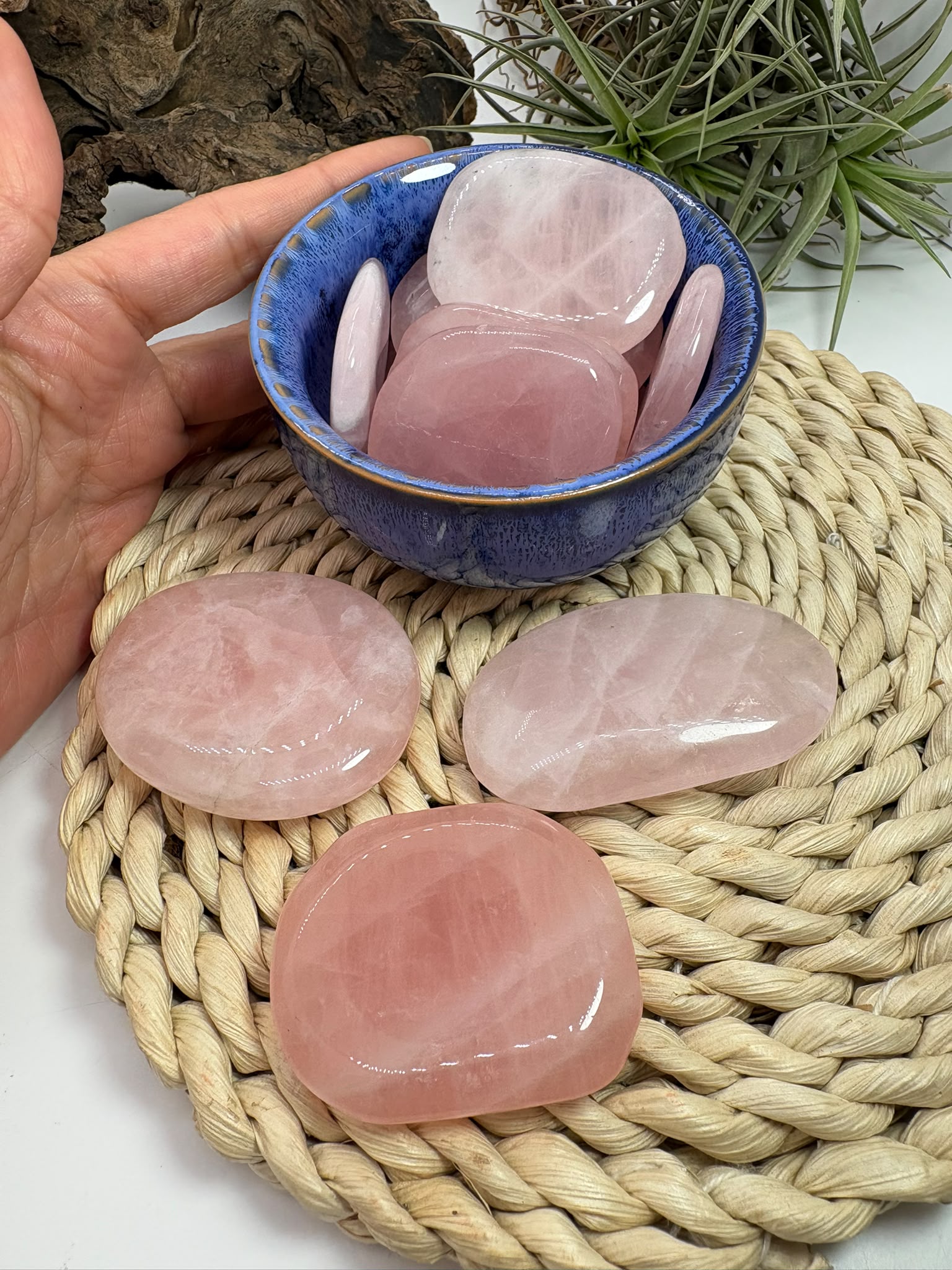 Canto plano de cuarzo rosa natural - Piedra del amor y la armonía