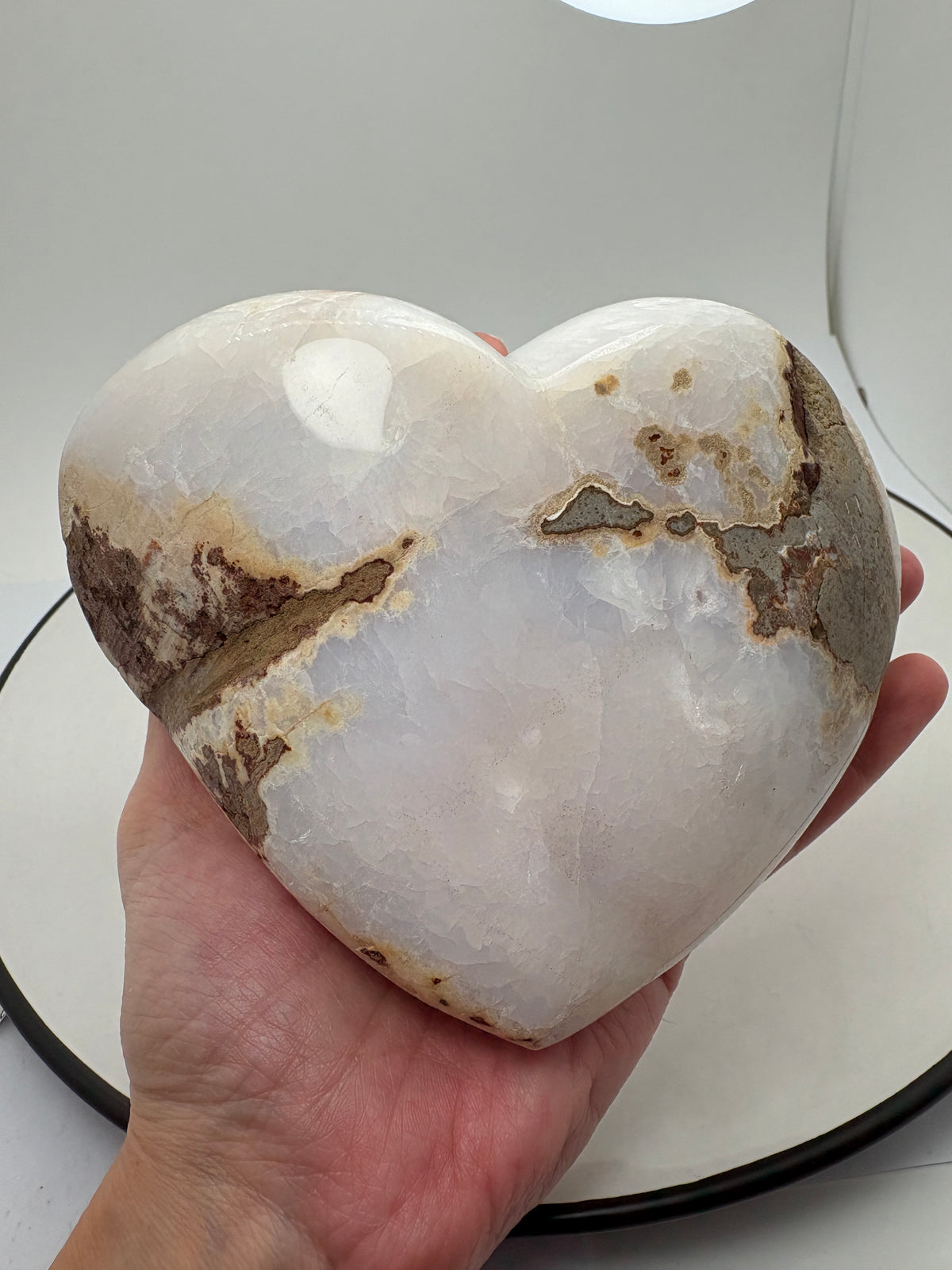 Corazón grande de agata con drusa de calcita. - foto 4