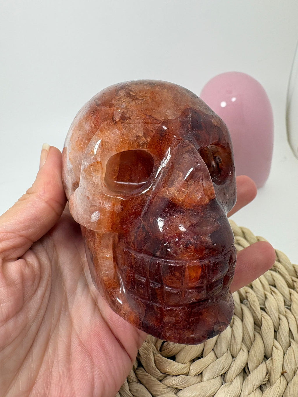 Calavera de cuarzo fuego