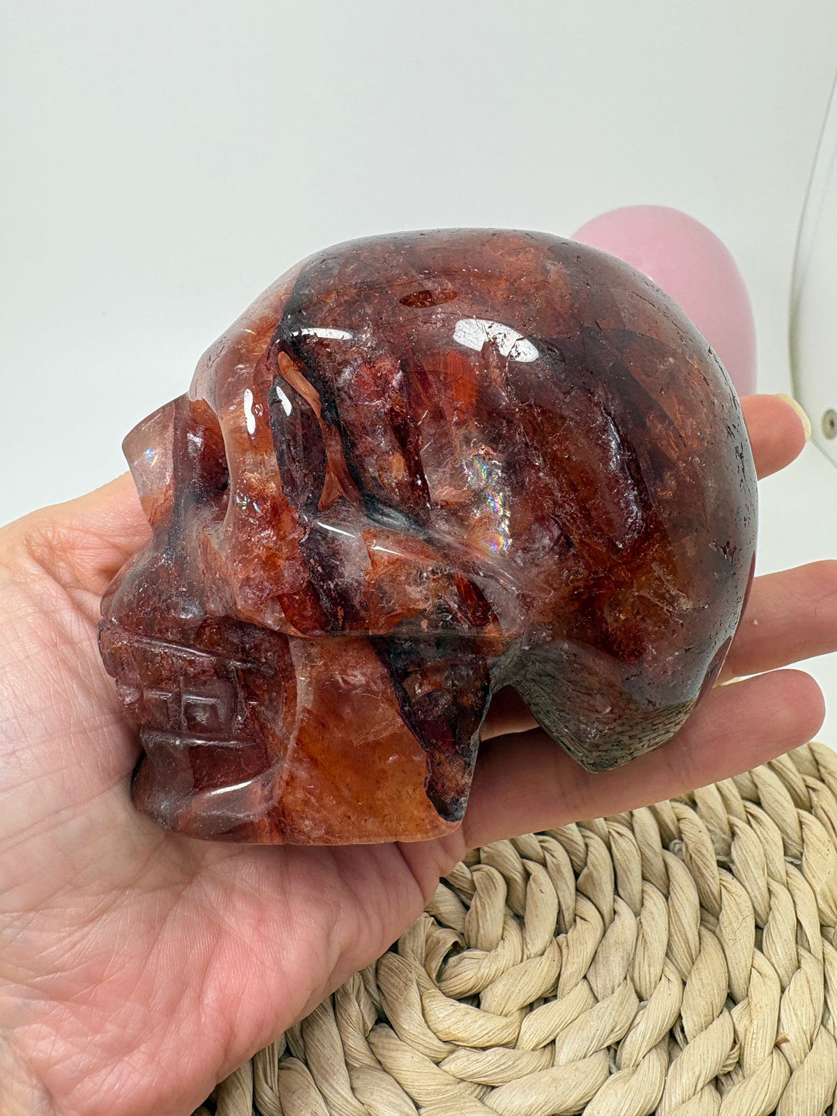Calavera de cuarzo fuego