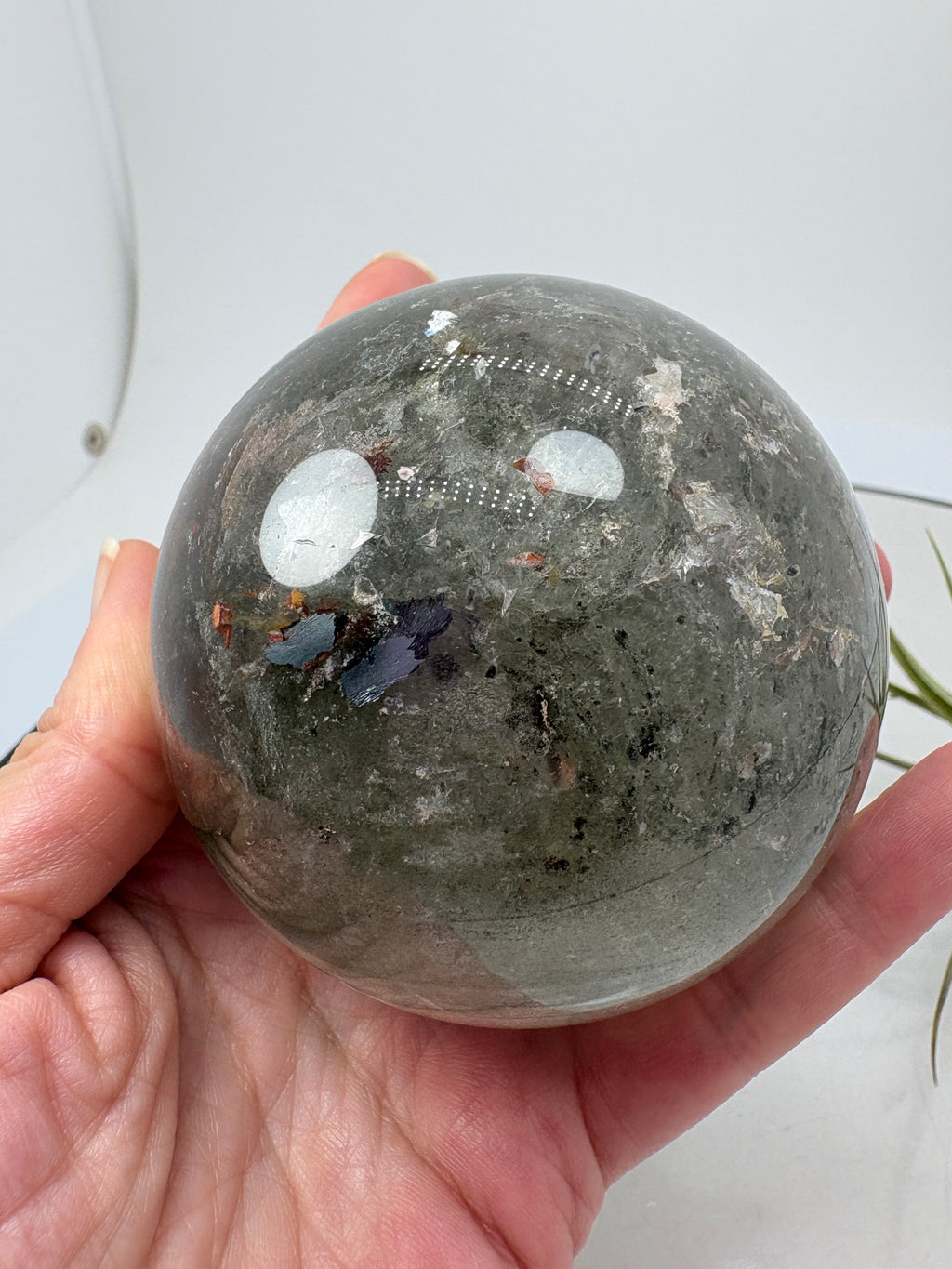 Esfera grande de cuarzo chamánico con arcoíris - foto 8