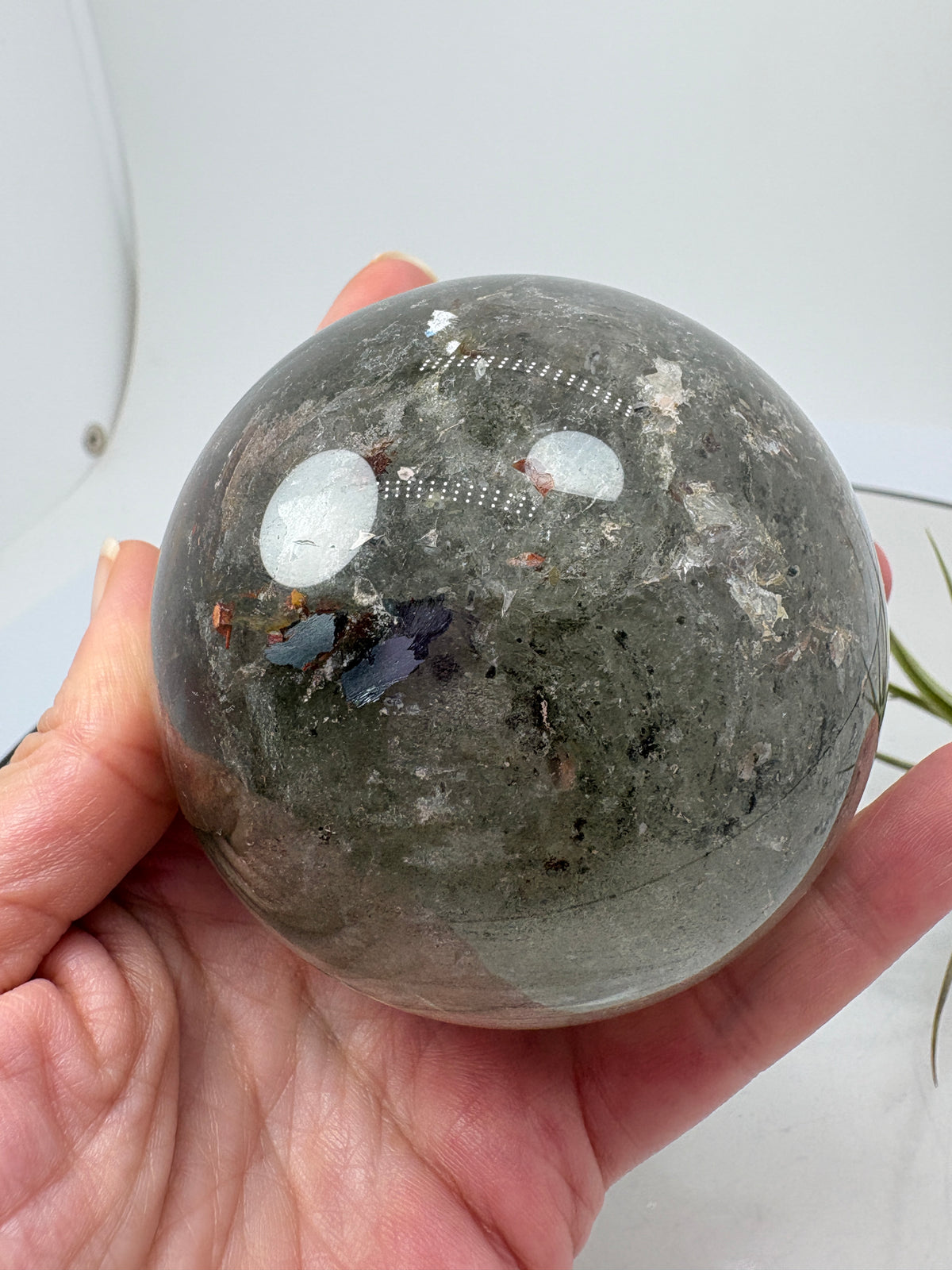 Esfera grande de cuarzo chamánico con arcoíris - foto 8