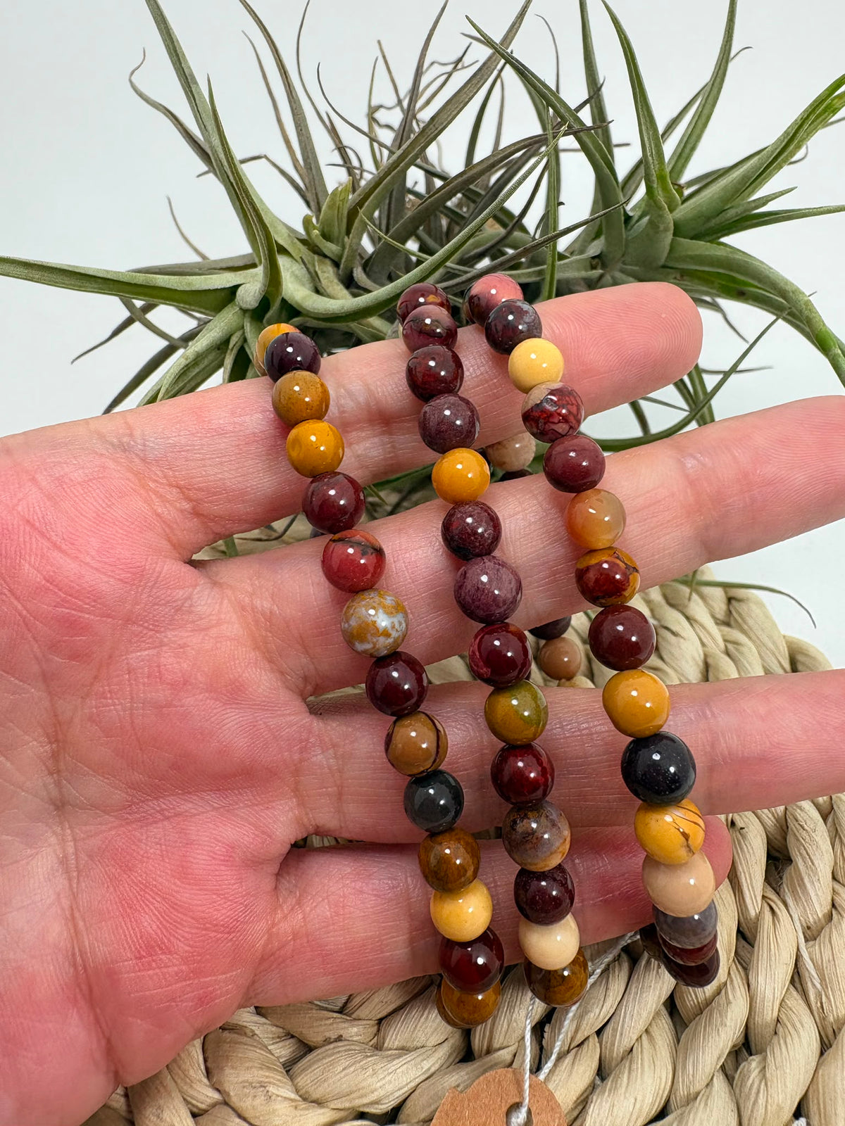 Pulsera de jaspe mokaita de 6 mm