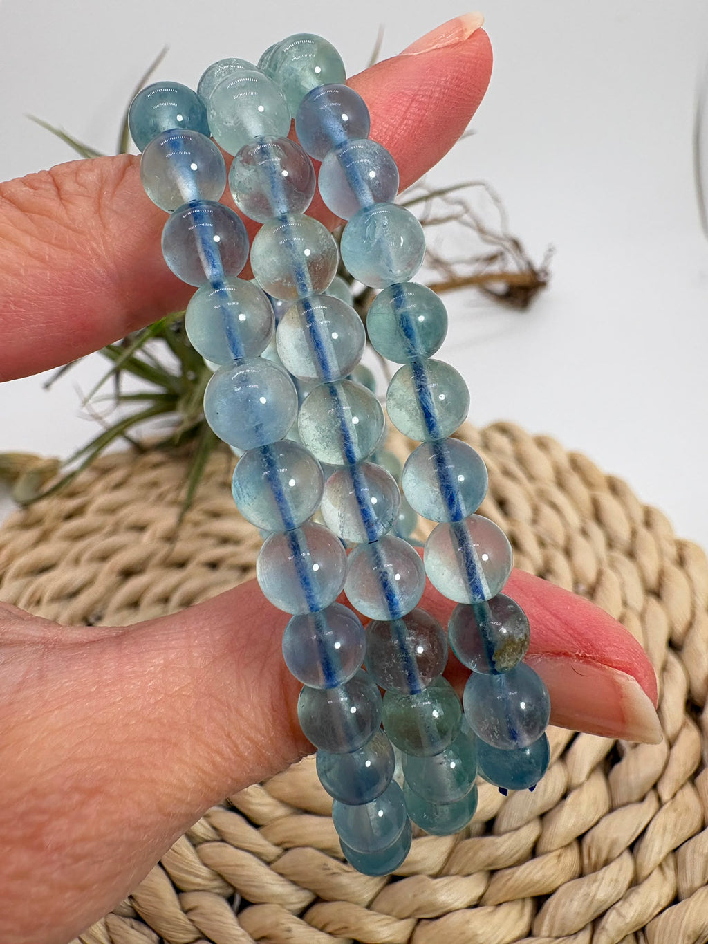 Pulsera fluorita azul 6mm