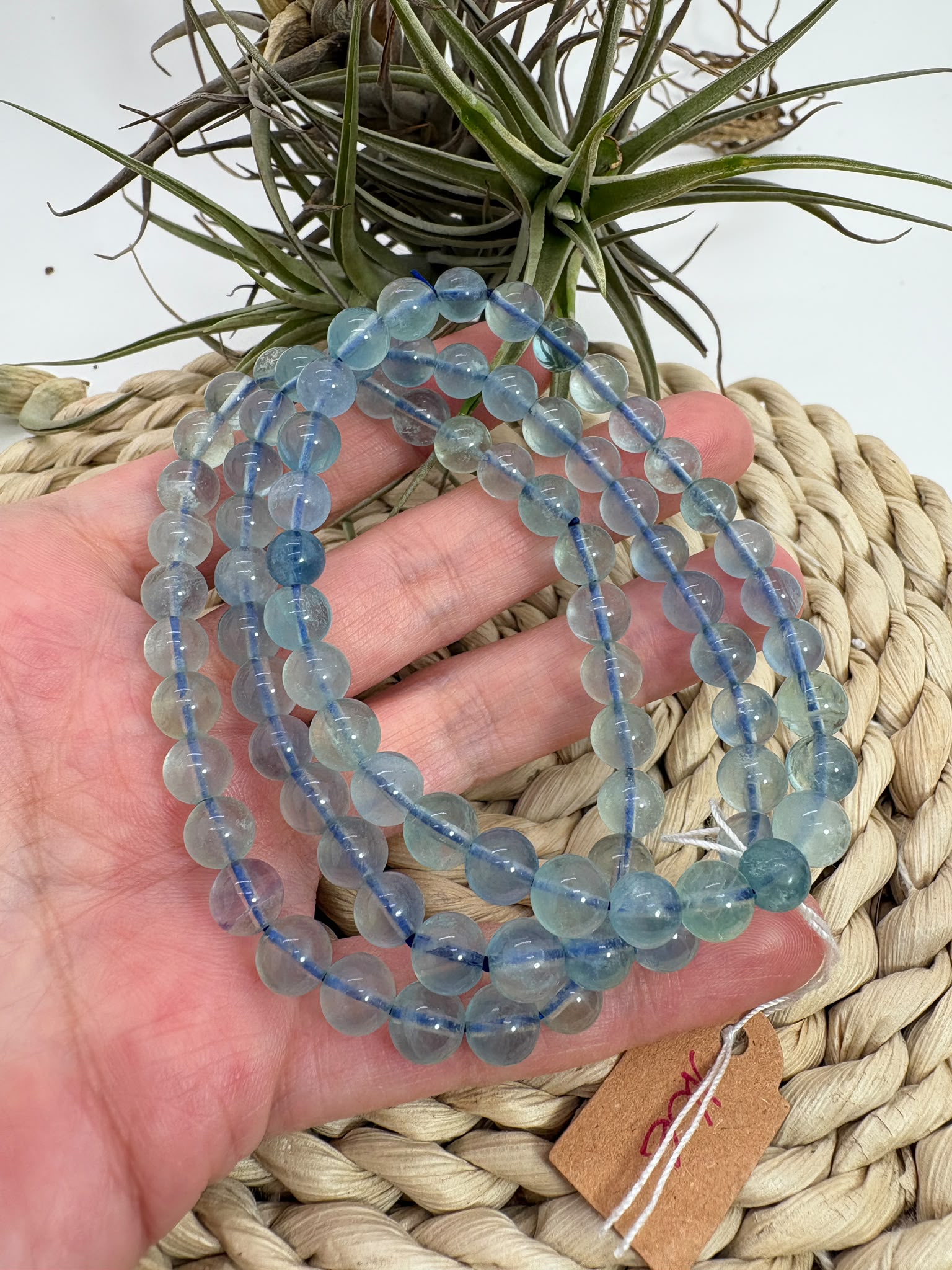 Pulsera fluorita azul 6mm