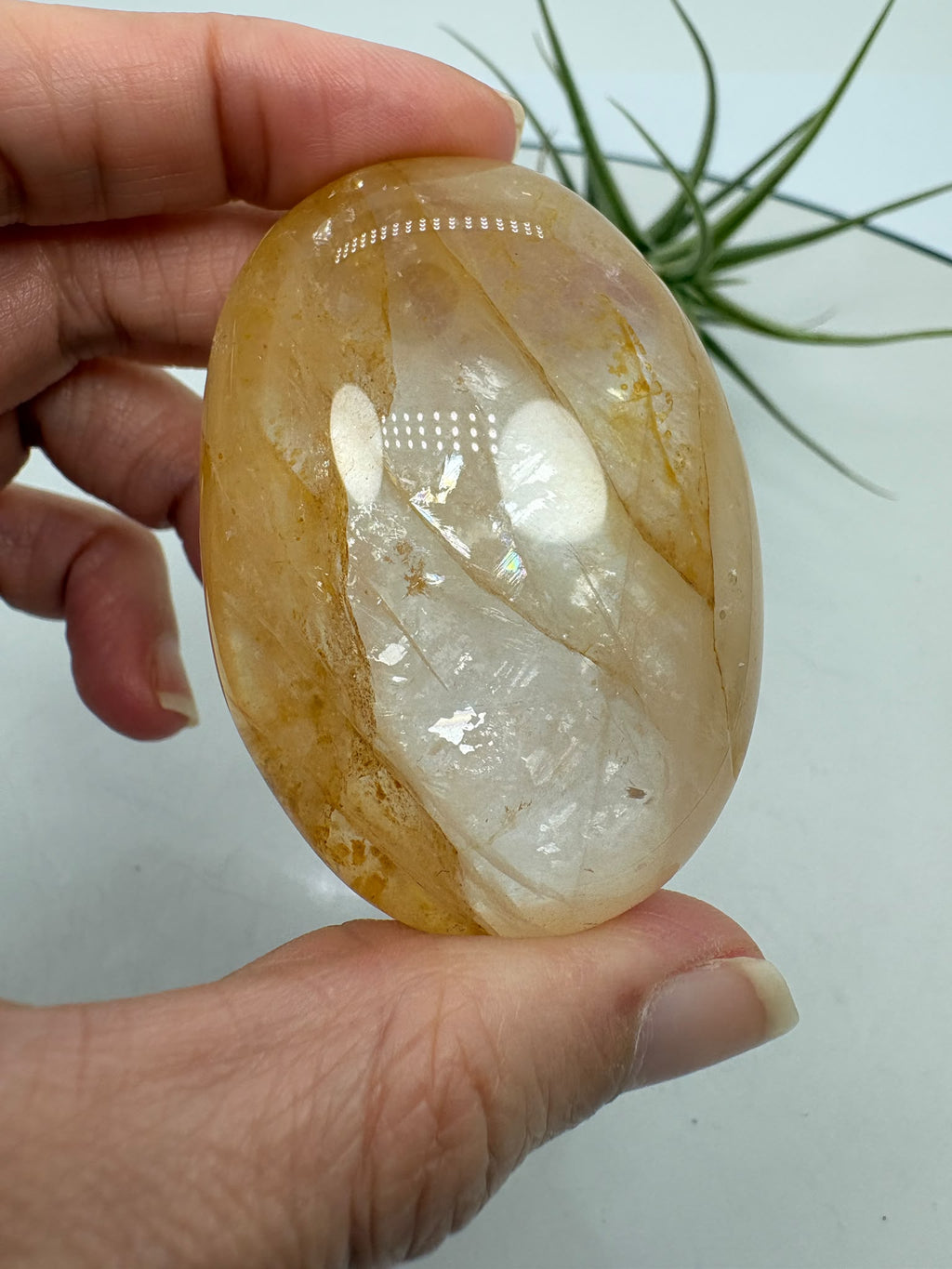 Palmstone de cuarzo hematoide con inclusiones naturales - foto 4