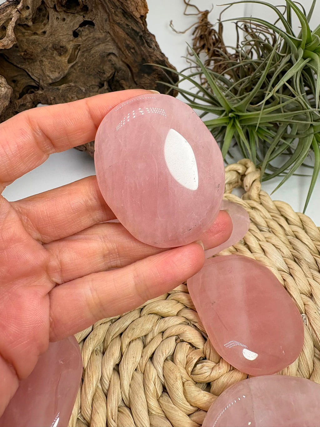 Canto plano de cuarzo rosa natural - Piedra del amor y la armonía