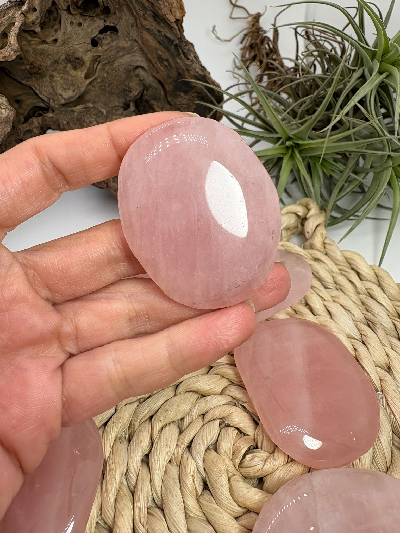Canto plano de cuarzo rosa natural - Piedra del amor y la armonía