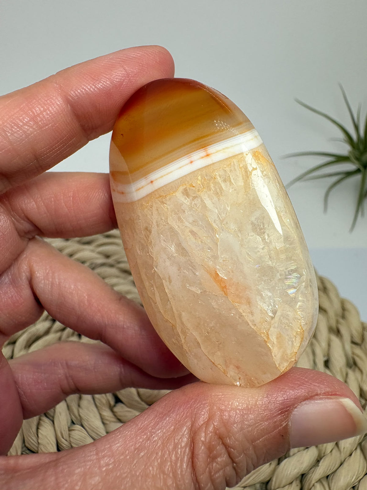 Palmstone de ágata cornalina pulida - foto 3