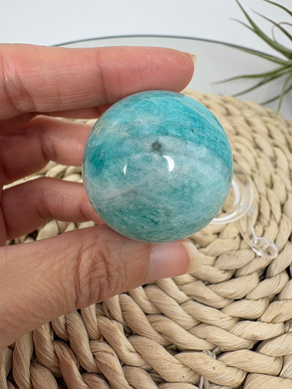 Esfera de amazonita pequeña de Madagascar