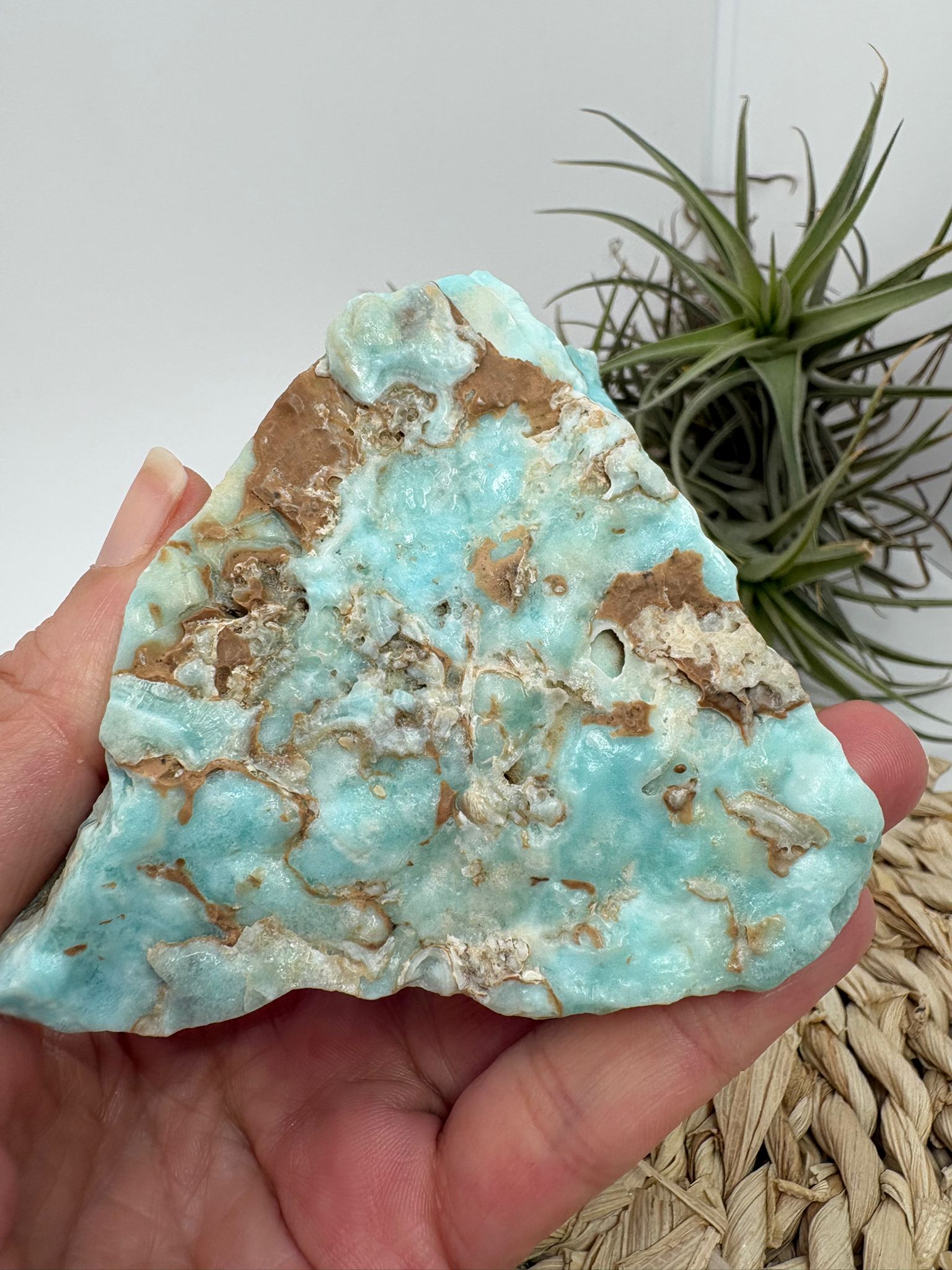 Aragonito azul de Pakistan, mineral de colección