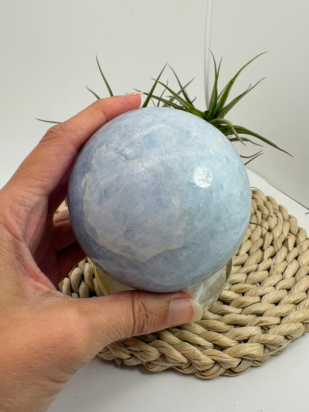 Esfera de calcita azul natural