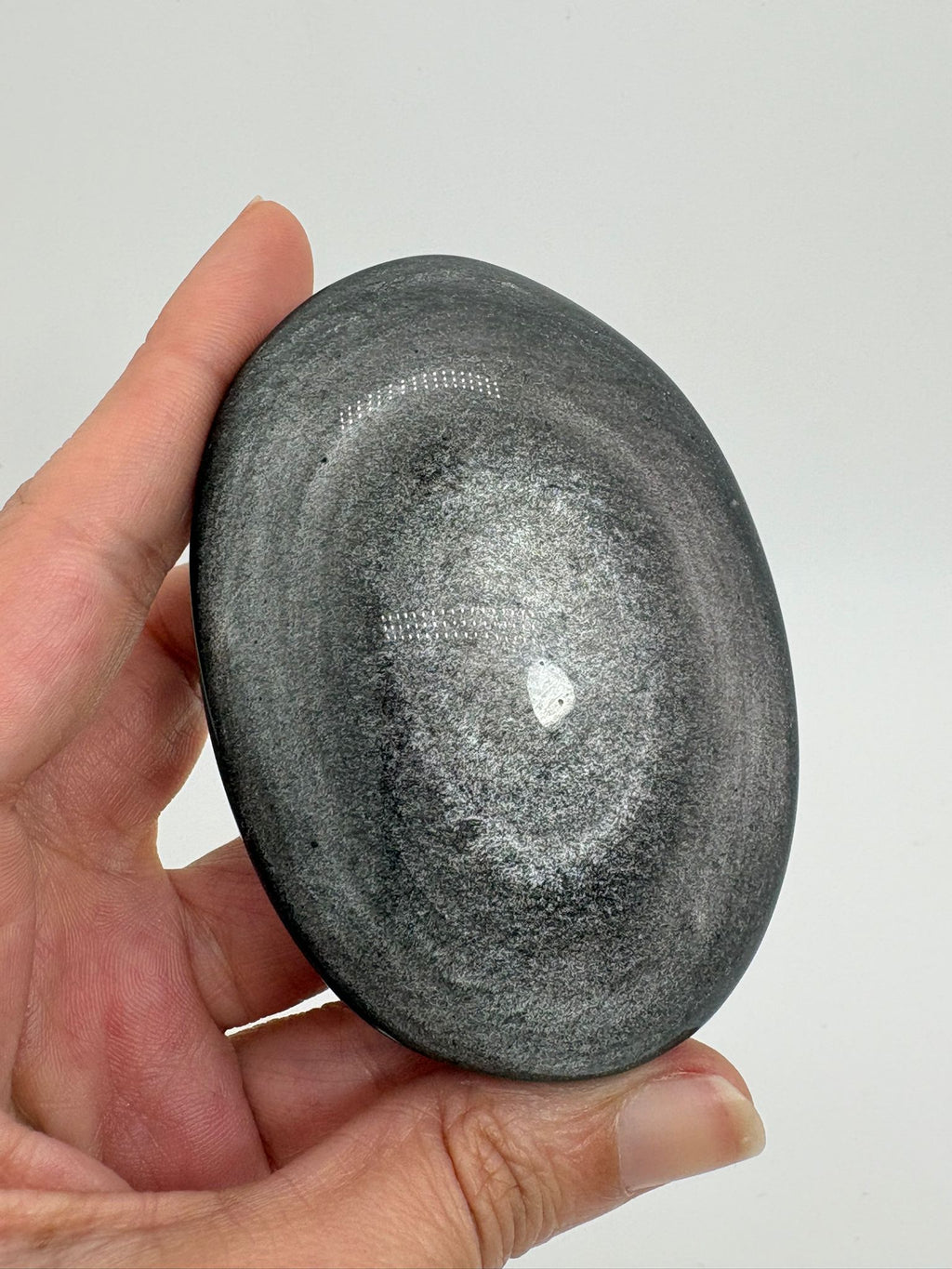 Palmstone obsidiana plateada