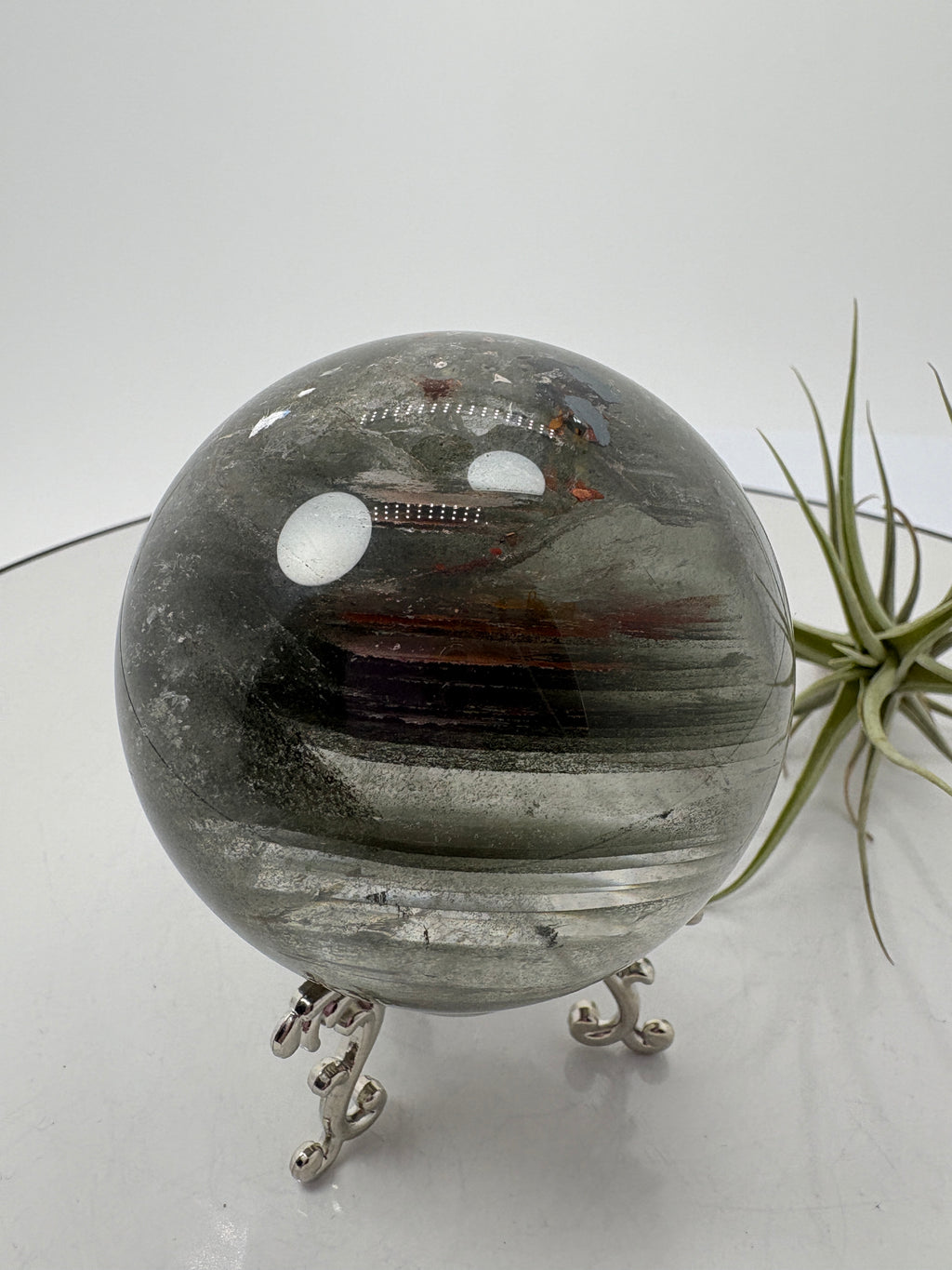 Esfera grande de cuarzo chamánico con arcoíris - foto 10