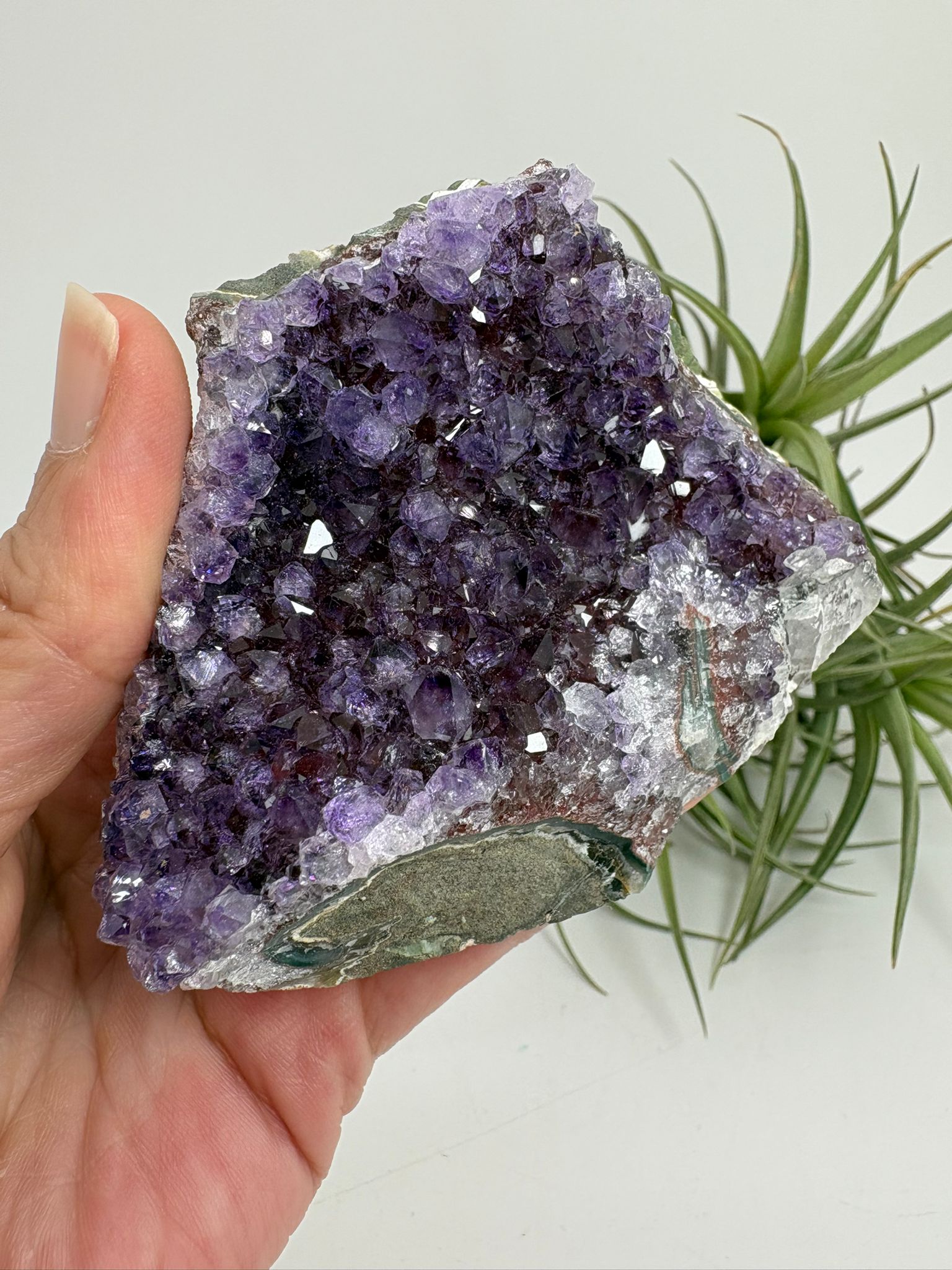 Drusa de amatista natural - cristales violetas brillantes