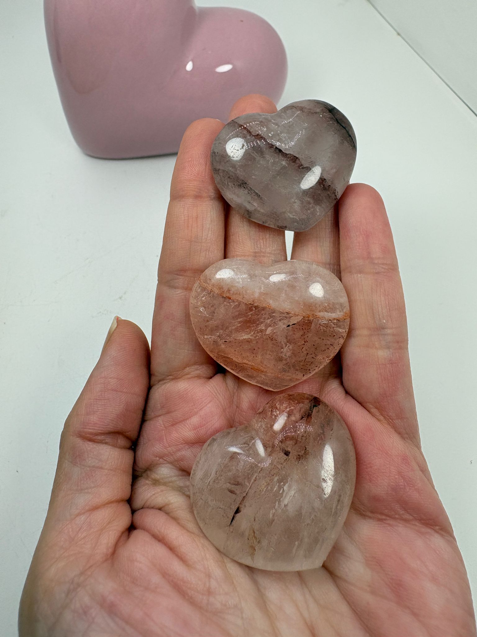 Corazón de cuarzo hematoide