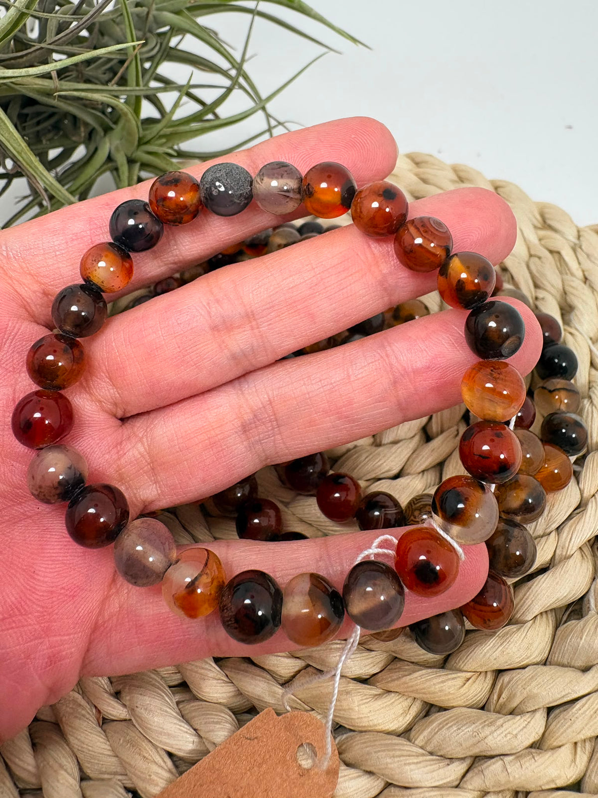 Pulsera de ágata sardonice natural 7mm