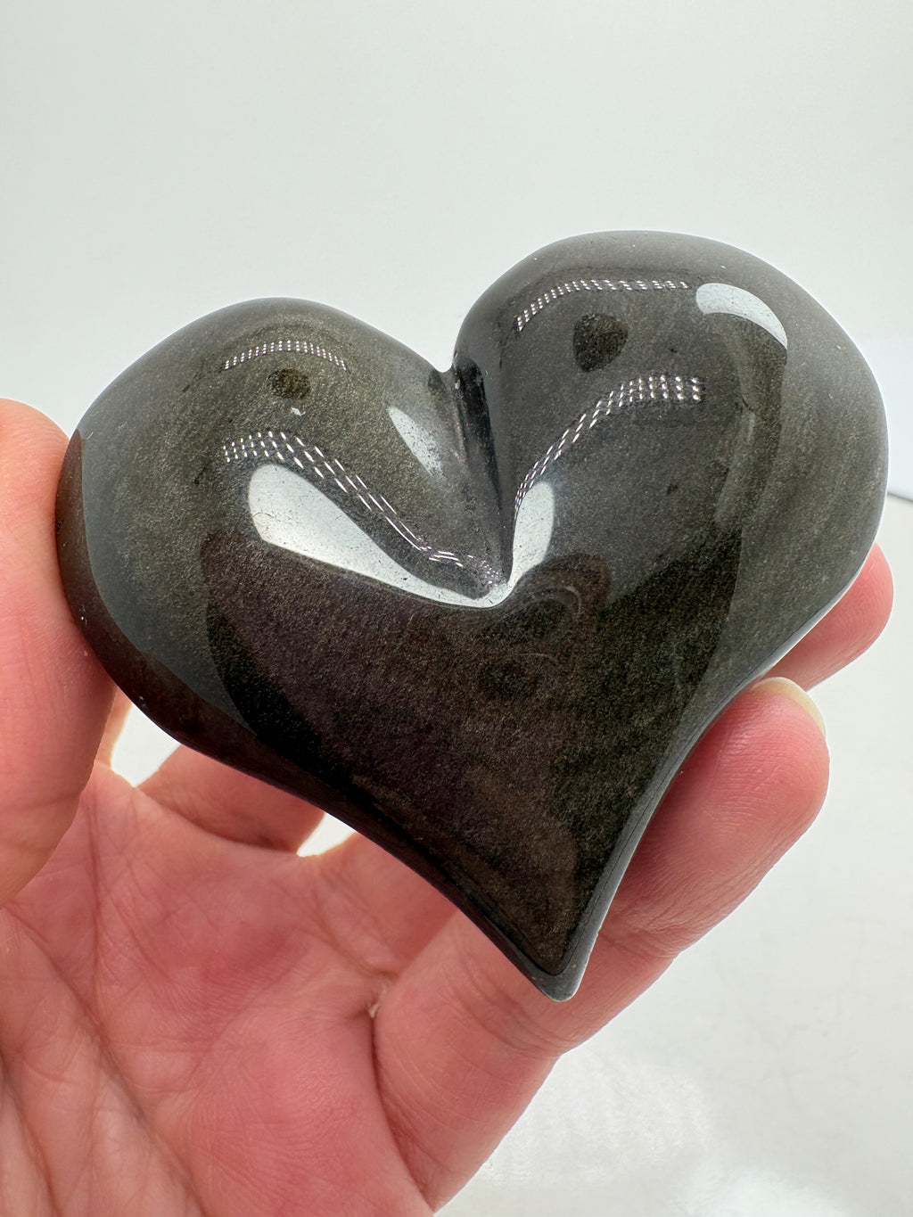 Corazon de obsidiana dorada de México pulido - foto 5