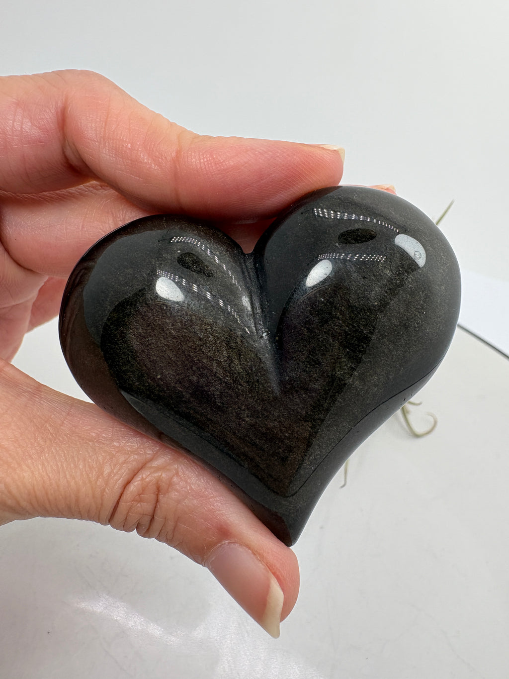 Corazon de obsidiana dorada de México pulido - foto 6
