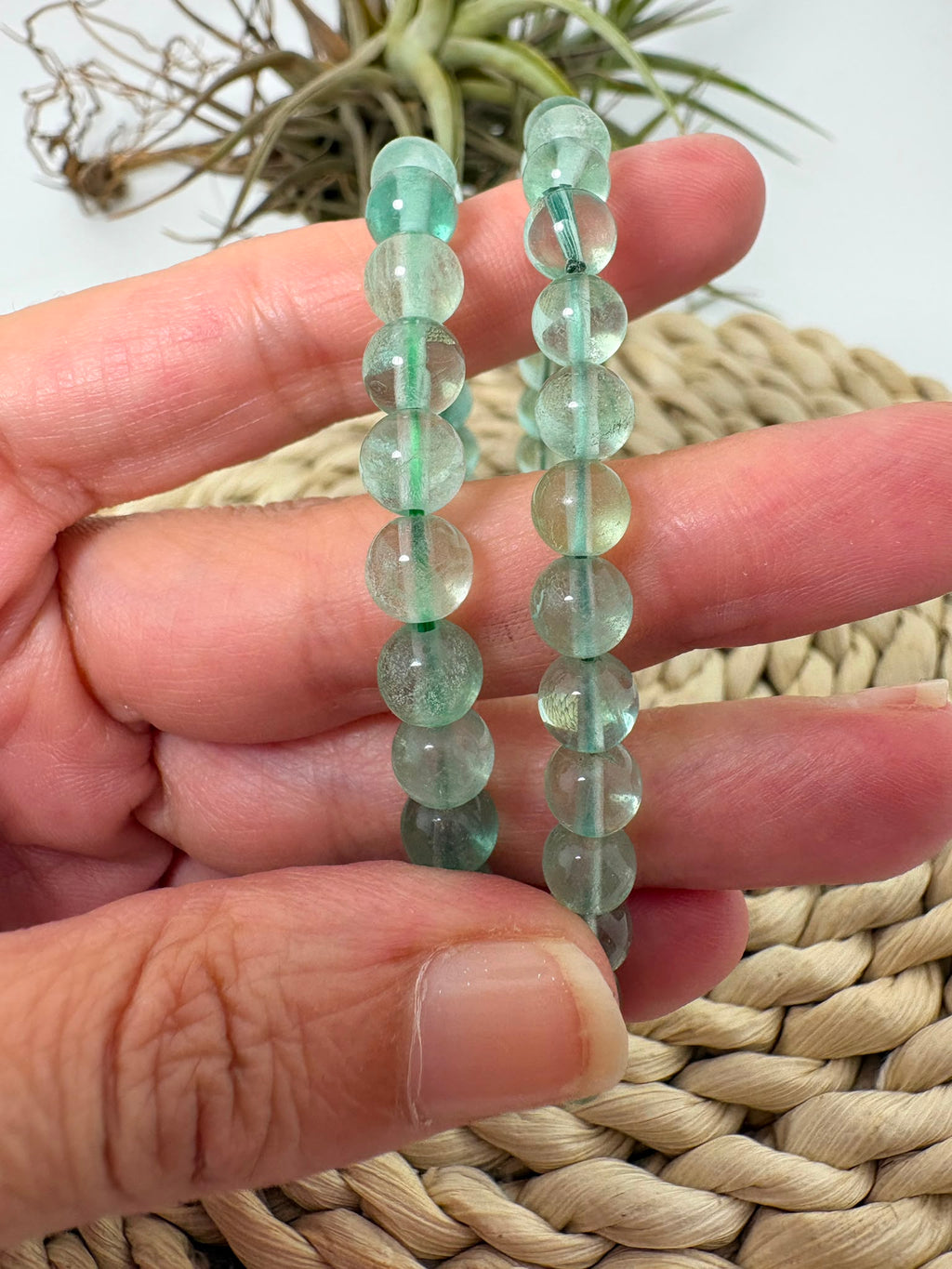 Pulsera de fluorita verde natural