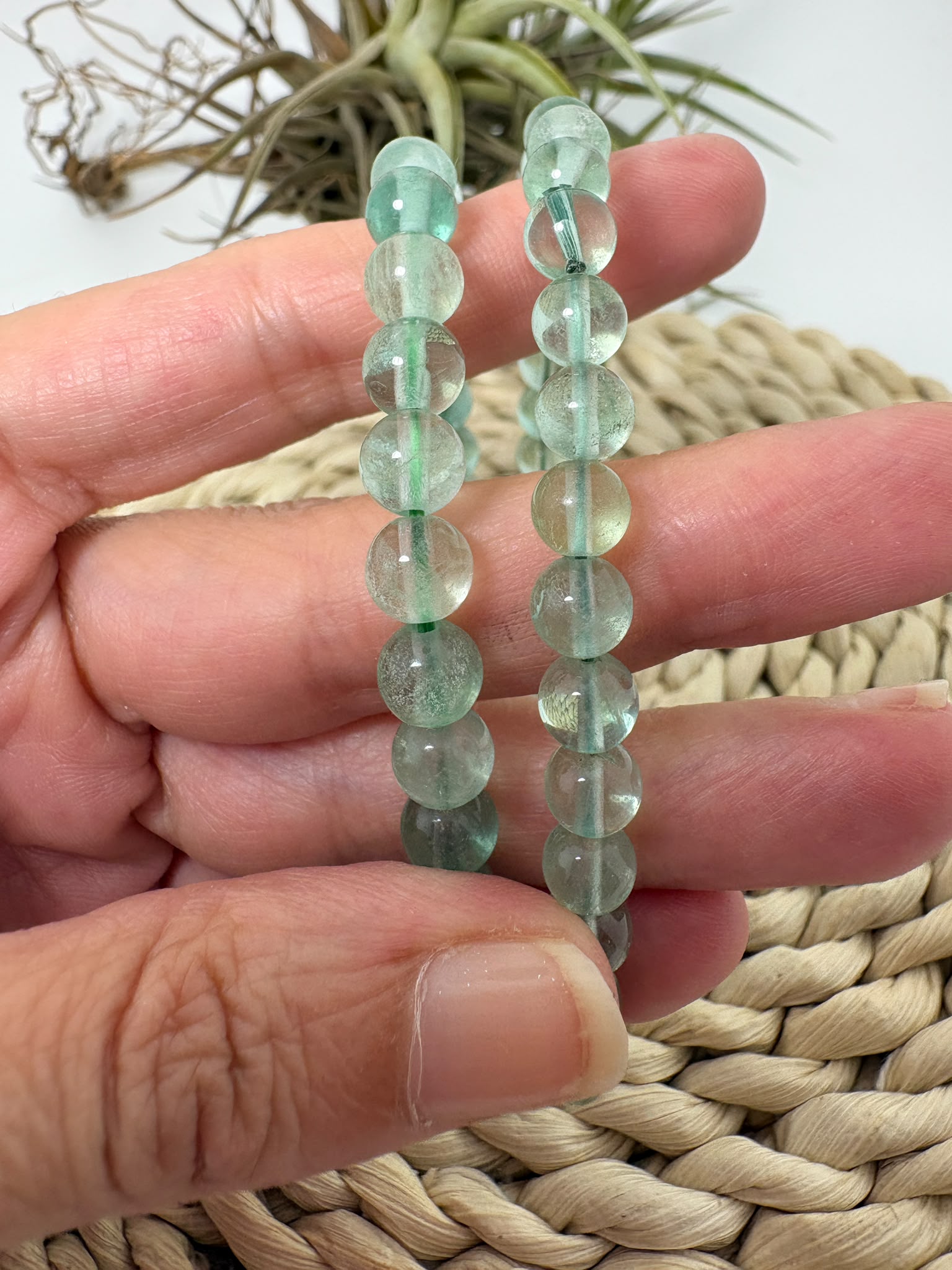 Pulsera de fluorita verde natural