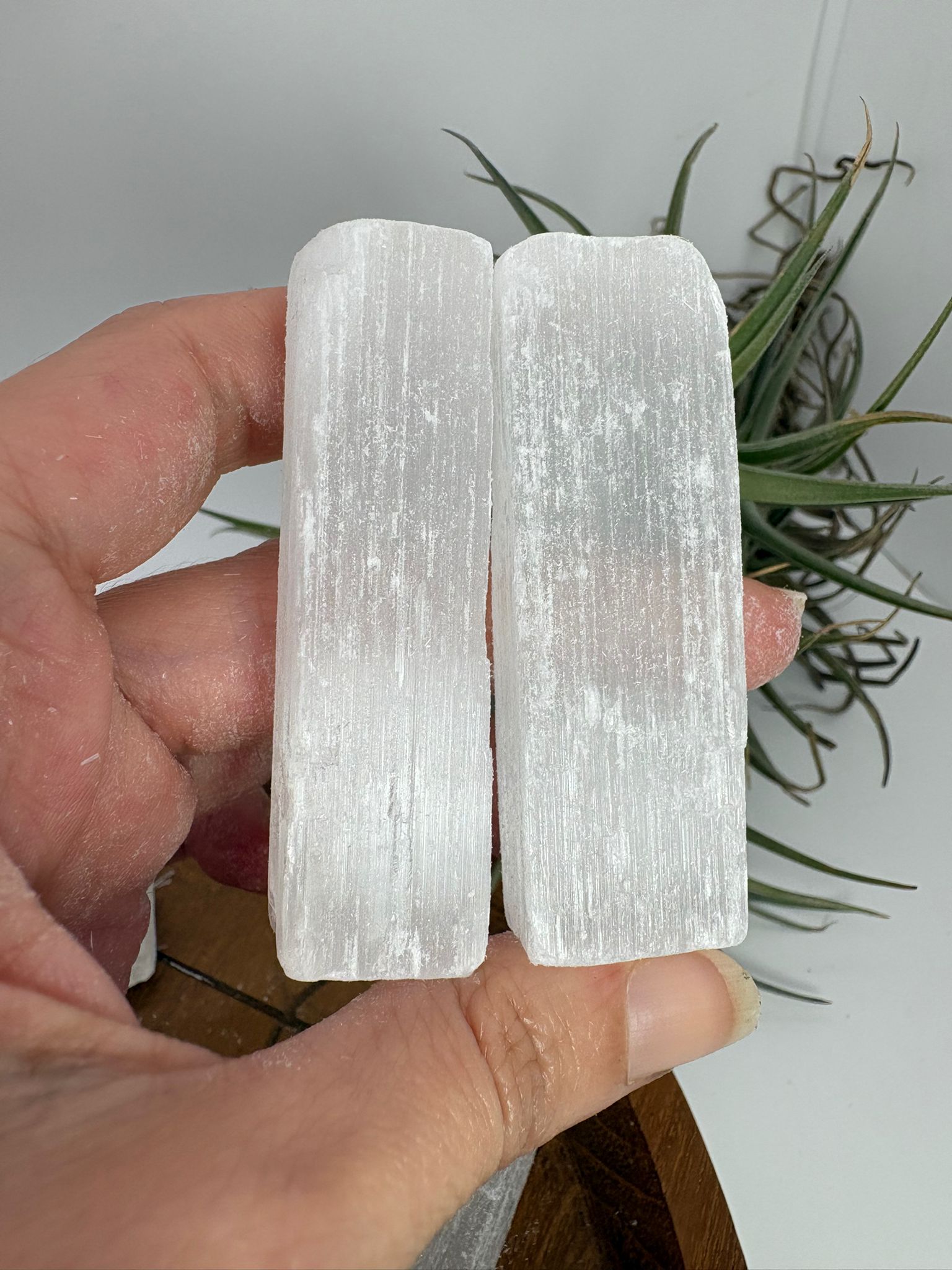 Barra de selenita natural pequeñas para limpieza energética, meditación