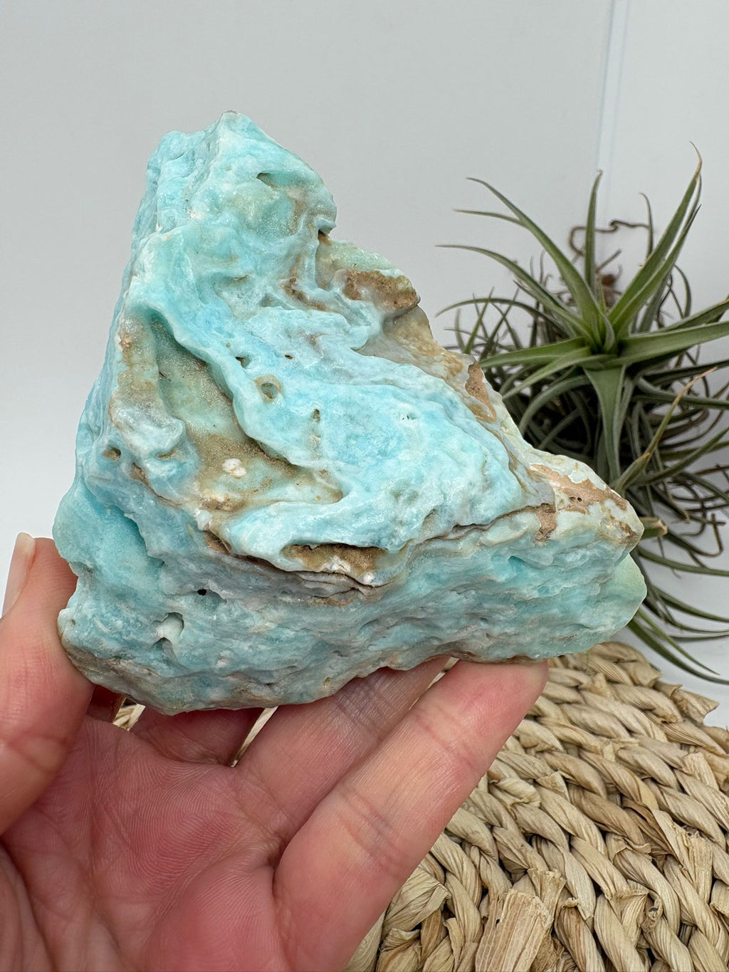 Aragonito azul de Pakistan, mineral de colección