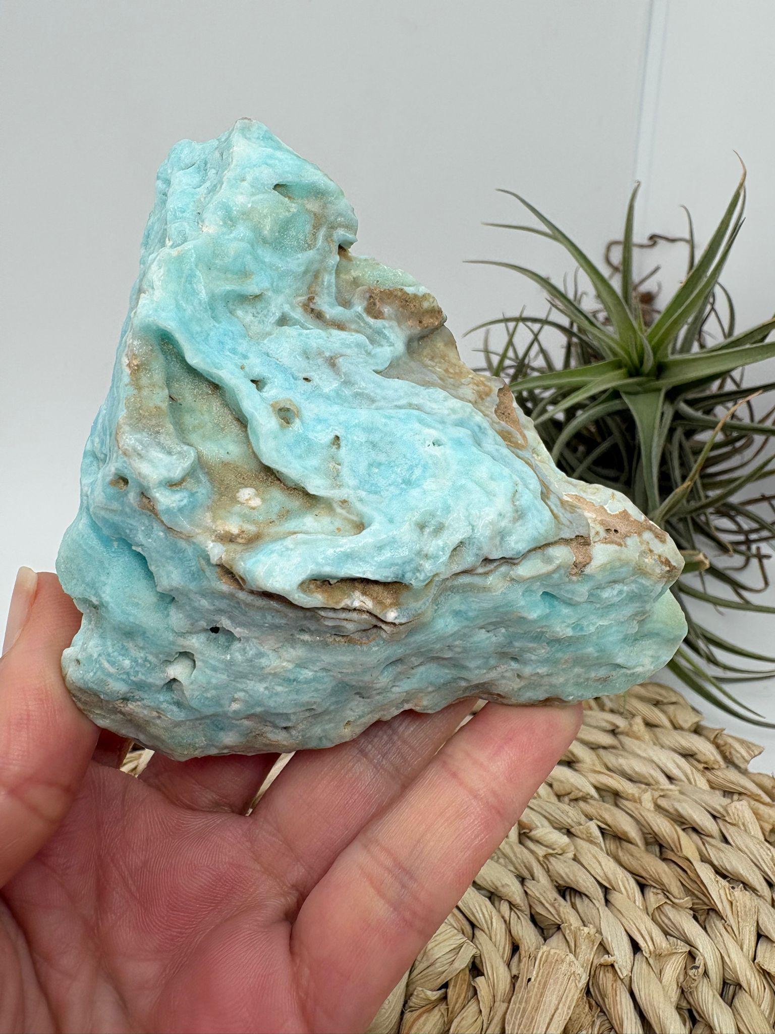 Aragonito azul de Pakistan, mineral de colección