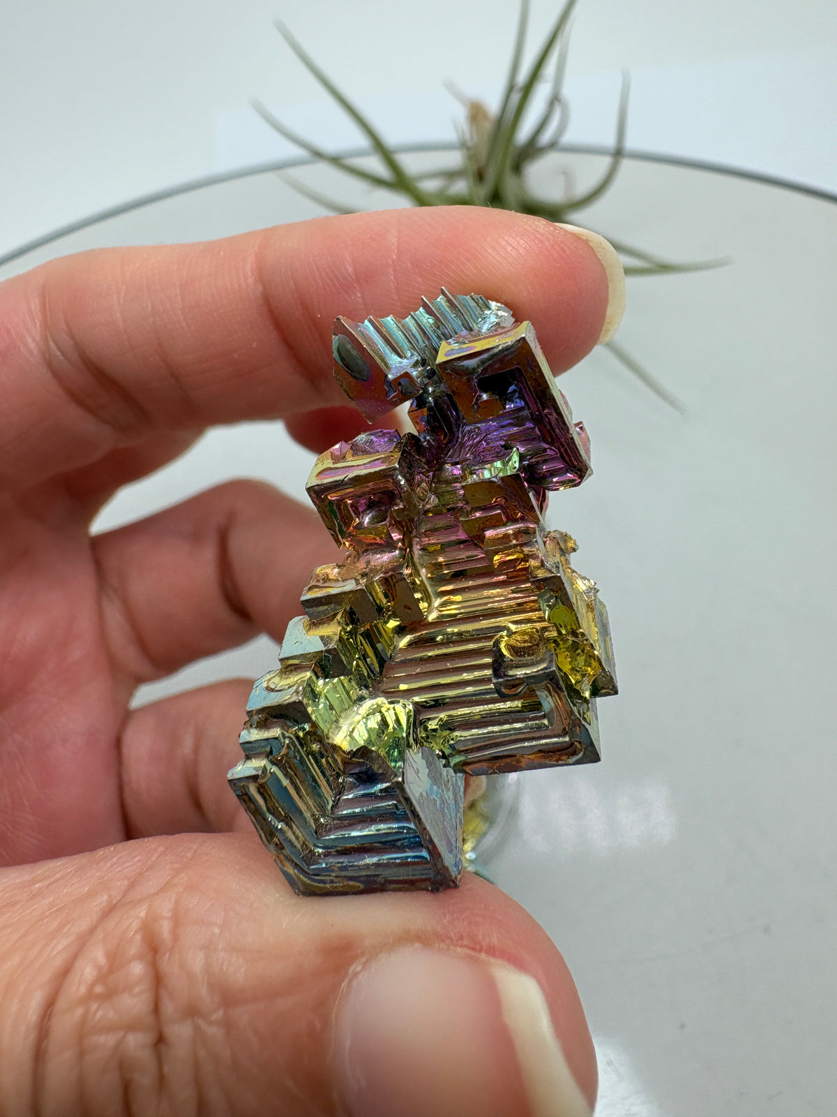 Bismuto cristalizado en laboratorio, cristales arcoíris - foto 4